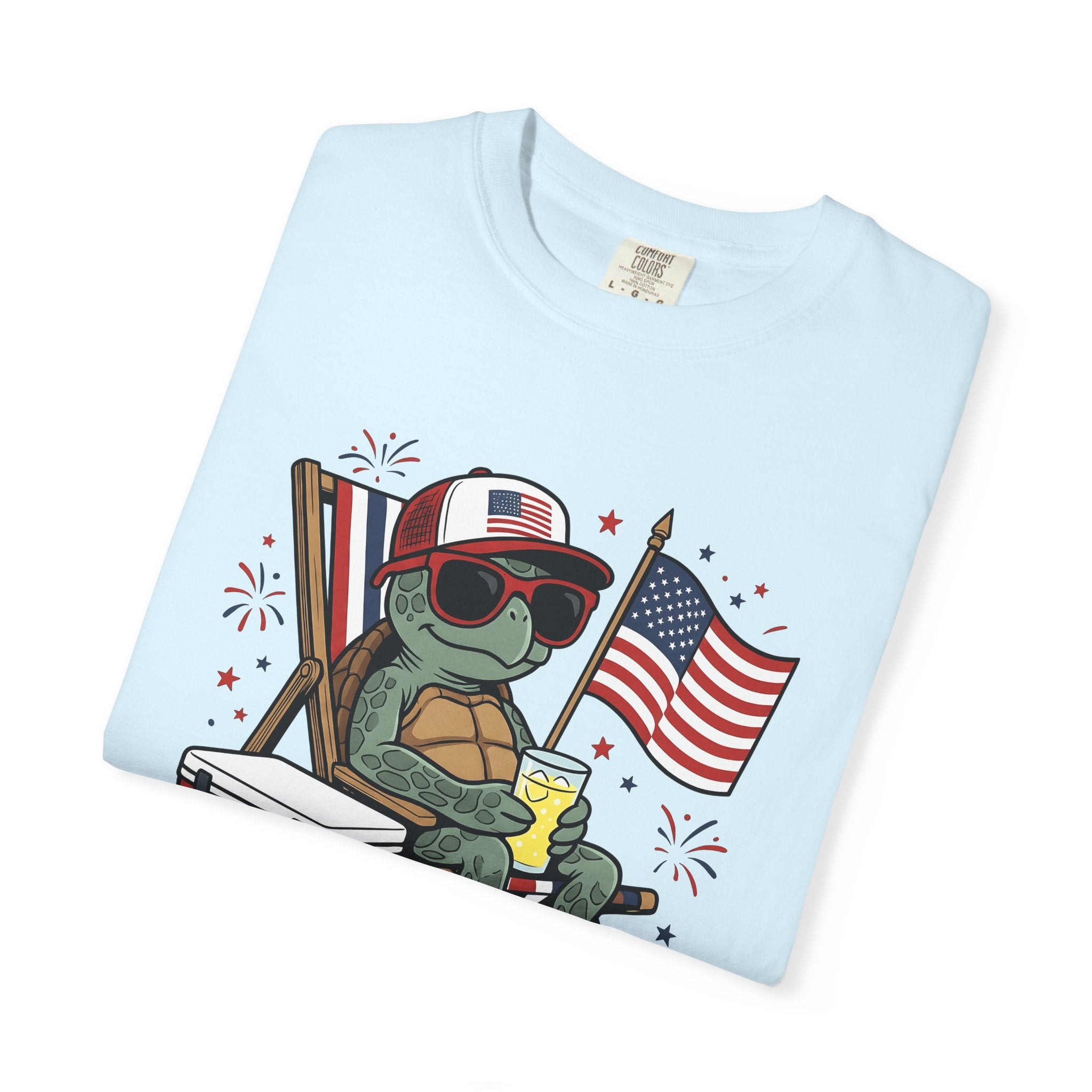 Turtle Sunglasses Shirt 4th Of July Summer Gift Women Cartoon Tee Turtle T-Shirt Independence Day Fan Toon Tshirt Vacation Graphic Retro