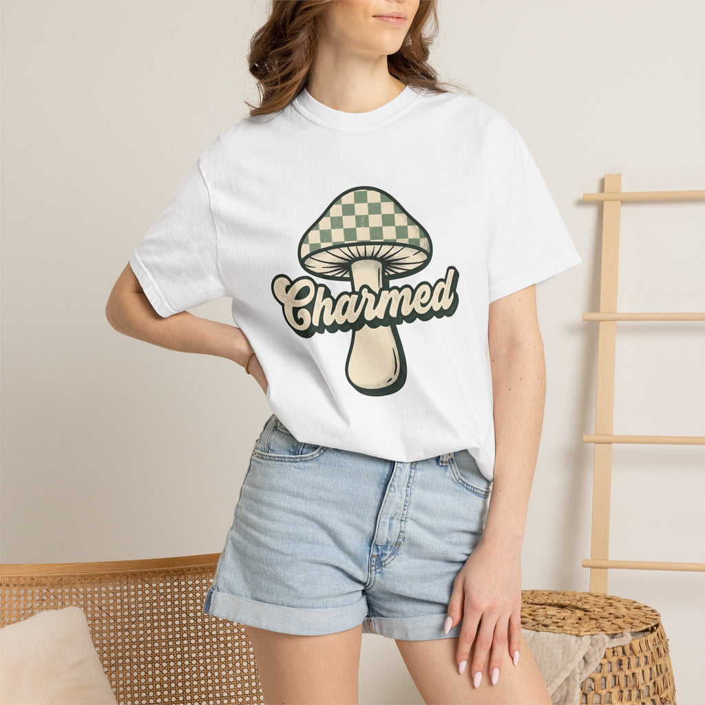 Mushroom Graphic Shirt St Patrick's Day Nature Gift Women Vintage Tee Fungus T-Shirt Shamrock Fan Distressed Tshirt Earth Graphic Retro