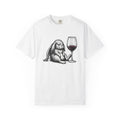 Hare Wine Shirt Funny Critter Gift Women Illustration Tee Wine T-Shirt Humor Fan Vintage Tshirt Animal Graphic Hand Drawn Glassware Tshirt
