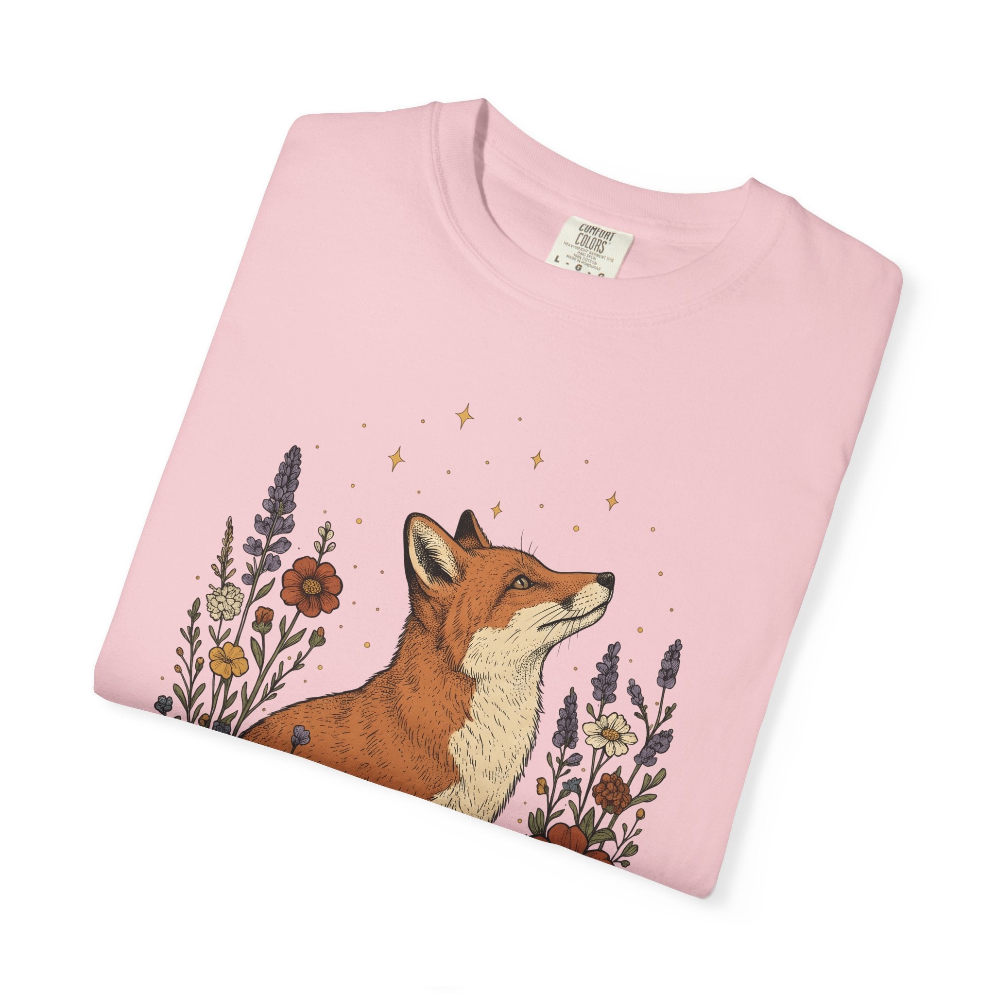 Fox Blossom Shirt Animals & Flowers Trees Gift Women Folk Tee Blossom T-Shirt Floral Fan Botanical Tshirt Forest Graphic Retro Twinkle