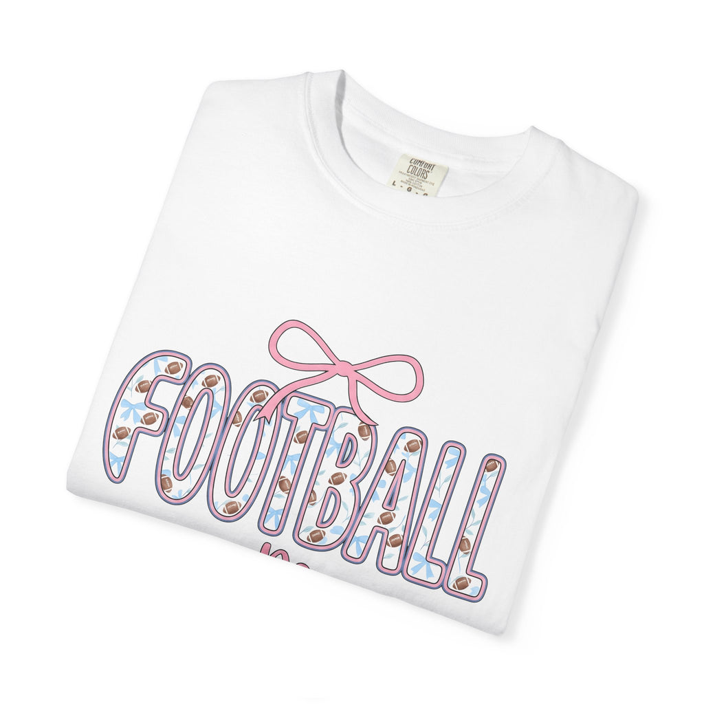 Football Motif Shirt Moms Recreation Gift Women Lively Tee Soccer T-Shirt Mom Fan Footballer Tshirt Leisure Graphic Old School Pink Hair Bow