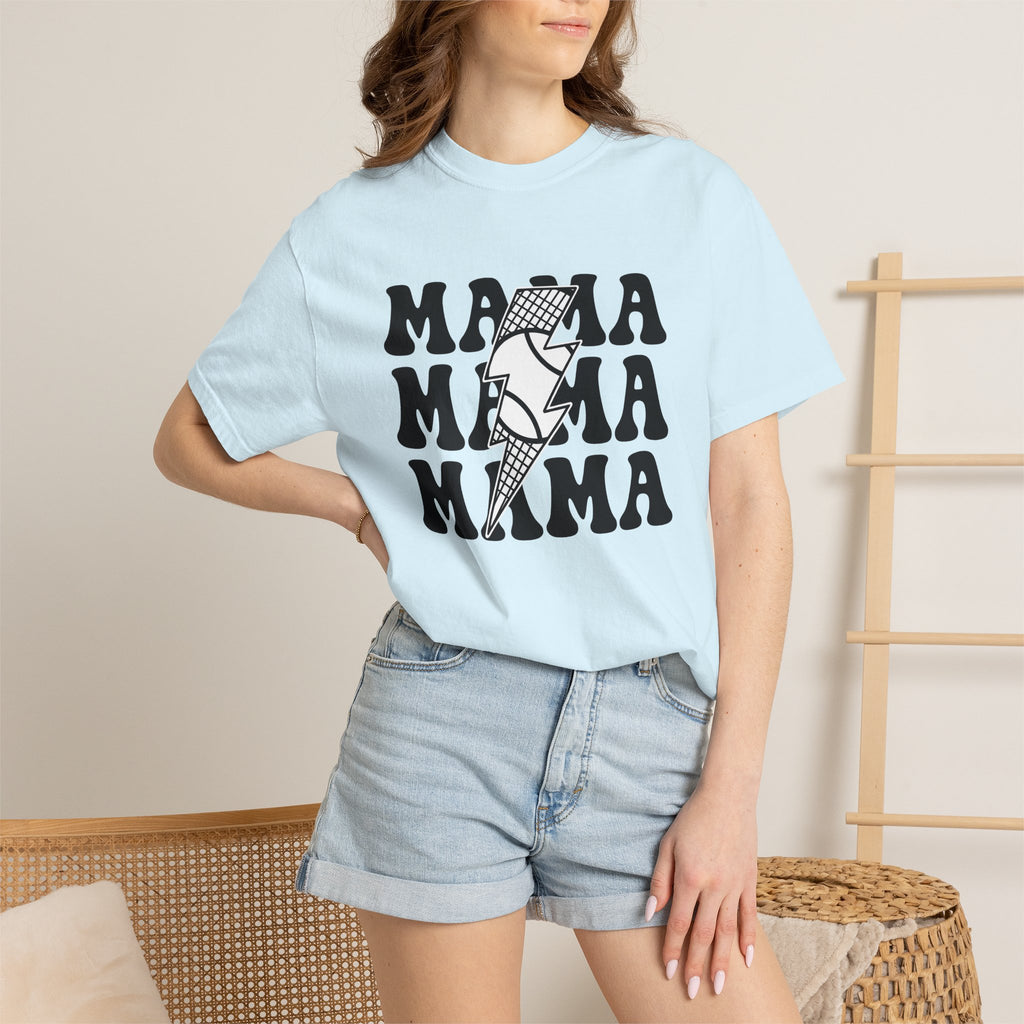 Power Bolt Shirt Moms Kin Gift Women Old School Tee Bolt T-Shirt Mom Fan Vintage Tshirt Family Graphic Thick Mesh Tshirt