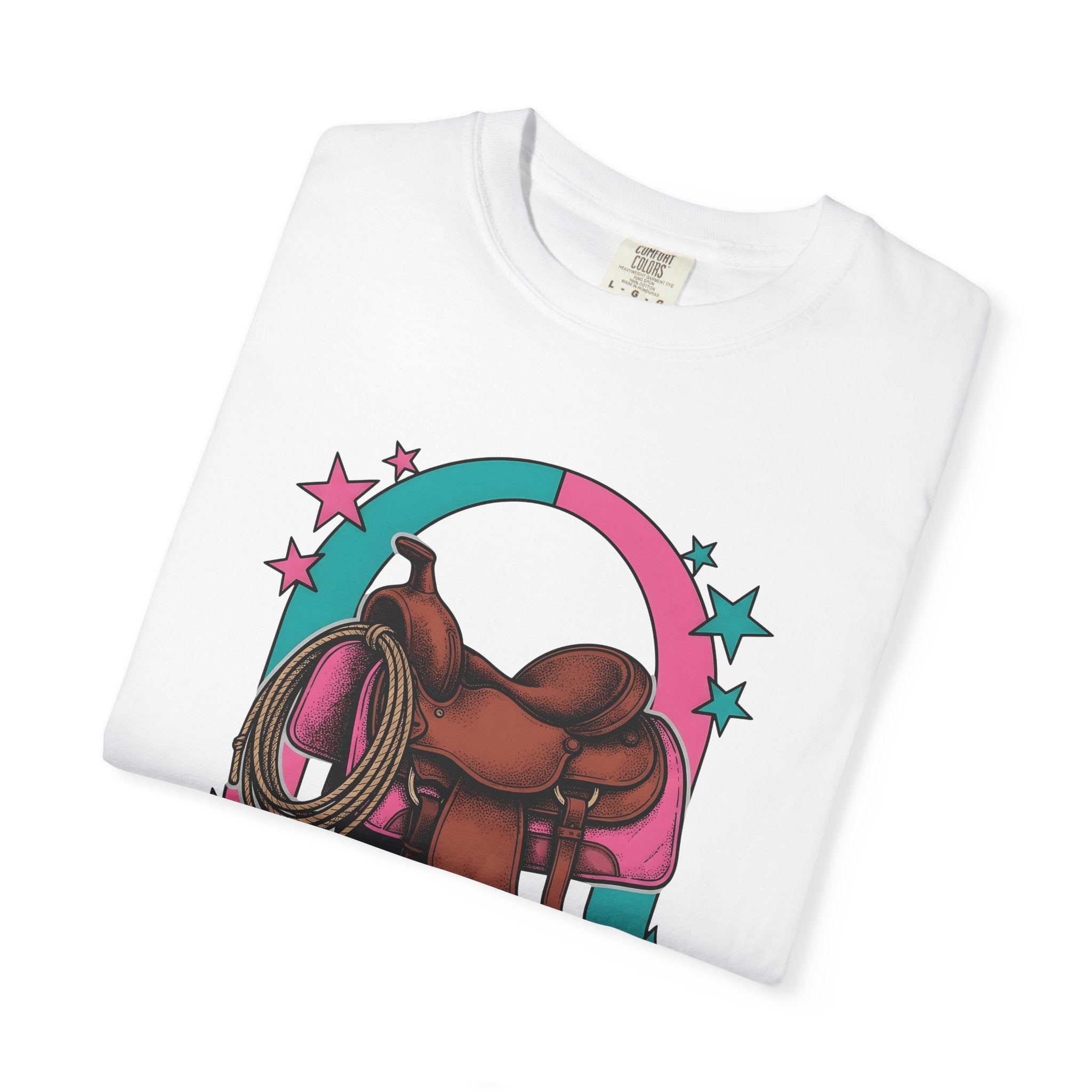 Western Saddle Shirt Cowgirl Western Gift Women Pop Art Tee Saddle T-Shirt Cowboy Fan Rodeo Tshirt Western Design Retro Lasso Tshirt