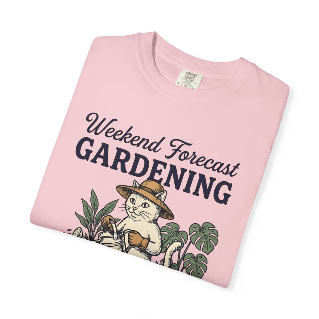 Cat Plant Care Shirt Cat Landscaping Gift Women Classic Tee Feline Care T-Shirt Cat Fan Vintage Tshirt Garden Design Minimalist Greenery