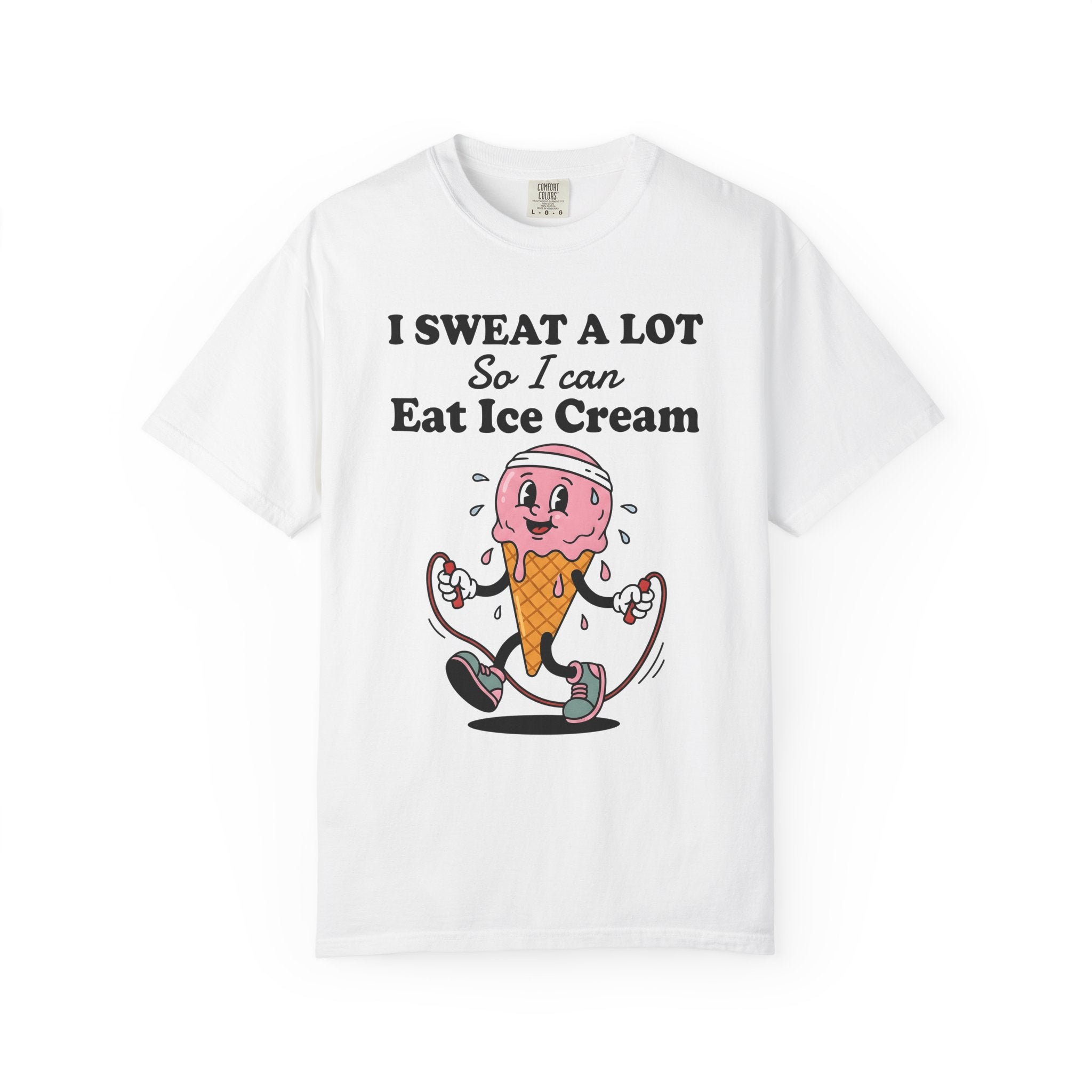Ice Cream Cone Shirt Cute Fitness Gift Women Cartoon Tee Ice Cream T-Shirt Adorable Enthusiast Comic Tshirt Workout Graphic Retro Jump Rope