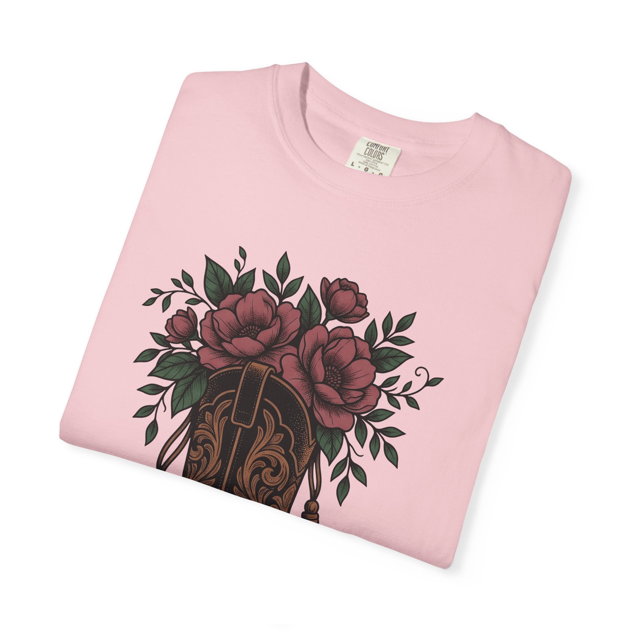 Cowgirl Boot Floral Shirt Cowgirl Rodeo Gift Women Ethnic Tee Boot Flower T-Shirt Cowboy Fan Tribal Tshirt Rodeo Graphic Sketch Suede