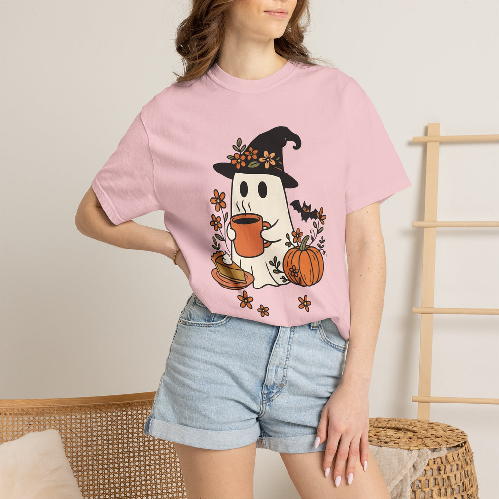 Phantom Witch Shirt Halloween Harvest Gift Women Cartoon Tee Witch T-Shirt Halloween Fan Cartoon Tshirt Autumn Graphic Doodle Gourd Tshirt
