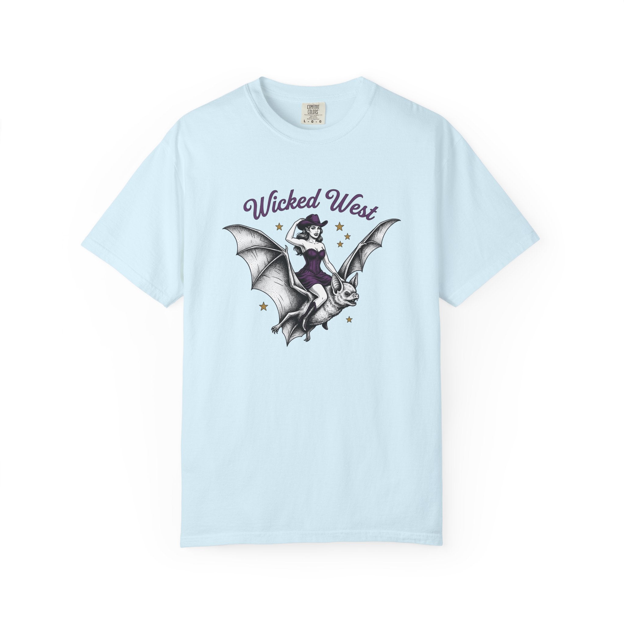 Cowgirl Bat Shirt Halloween Gothic Gift Women Vintage Tee Baseball Bat T-Shirt Horror Fan Dark Tshirt Gothic Graphic Retro Stars Tshirt