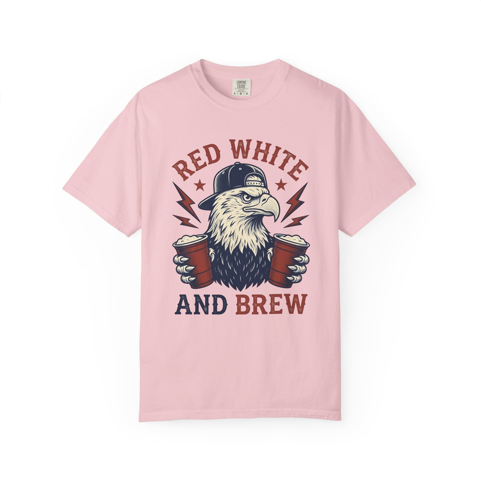 Bald Eagle Shirt 4th Of July Liquor Gift Women Rustic Tee Eagle T-Shirt Patriot Fan American Tshirt Boozy Graphic Cartoon Beer Glasses