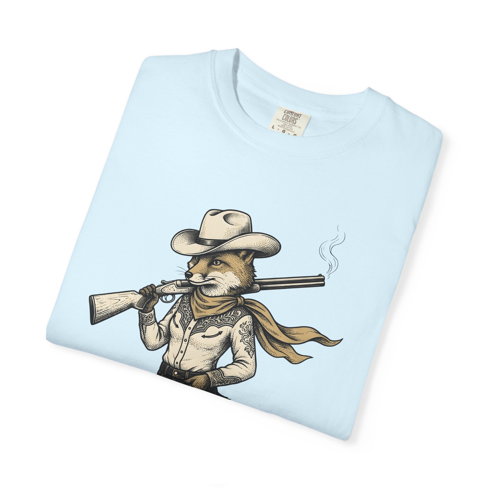 Fox Cowboy Shirt Cowgirl Ranch Gift Women Rustic Tee Fox T-Shirt Cowgirl Fan Vintage Tshirt Farm Graphic Sketch Gun Tshirt