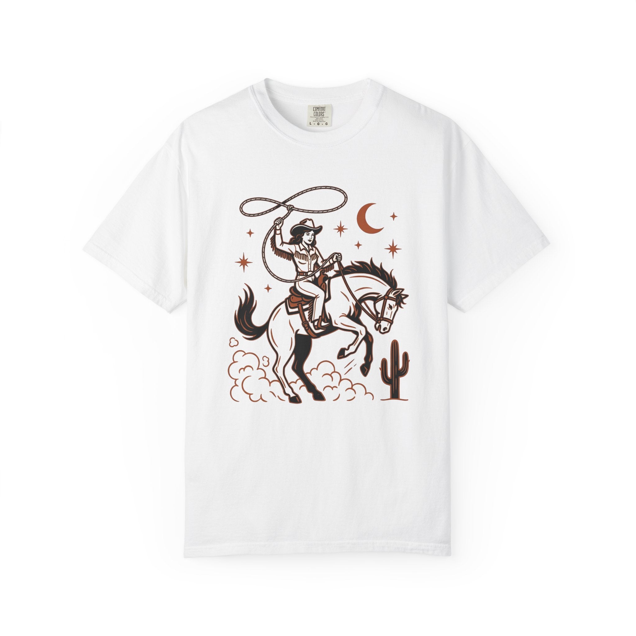 Cowgirl Horse Shirt Cowgirl Horseback Gift Women Country Tee Cowgirl T-Shirt Cowgirl Fan Western Tshirt Riding Graphic Rustic Rope Circle