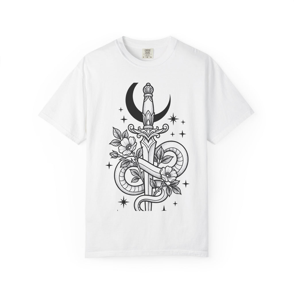Viper Blade Shirt Boho Chic Alternative Gift Women Body Art Tee Knife T-Shirt Bohemian Fan Tattoo Tshirt Gothic Graphic Clean Lunar Crescent