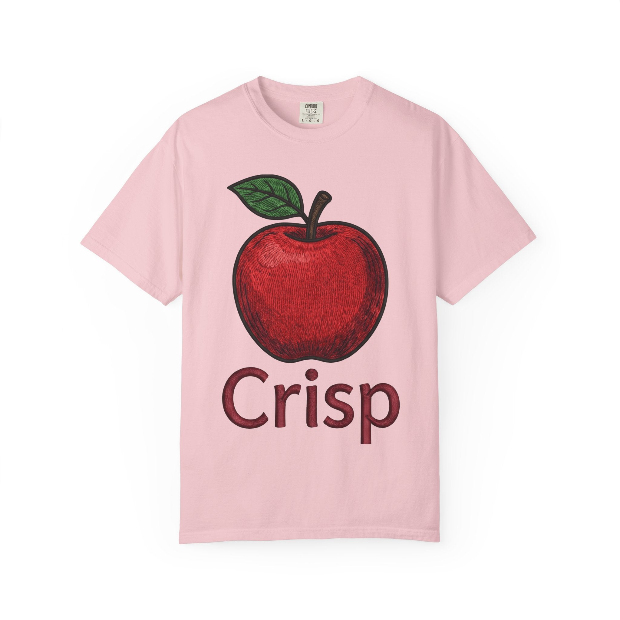 Apple Art Shirt Fruit Cooking Gift Women Sewn Tee Apple T-Shirt Fruit Fan Embroidery Design Cooking Graphic Doodle Greenery Tshirt