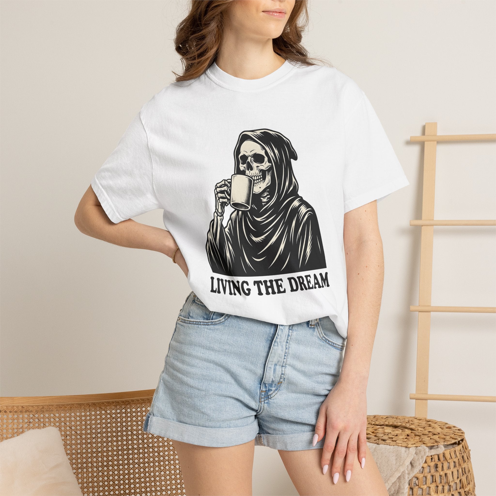 Reaper Skull Shirt Halloween Brew Gift Women Horror Tee Grim Reaper T-Shirt Halloween Fan Spooky Tshirt Coffee Graphic Classic Coffee Cup