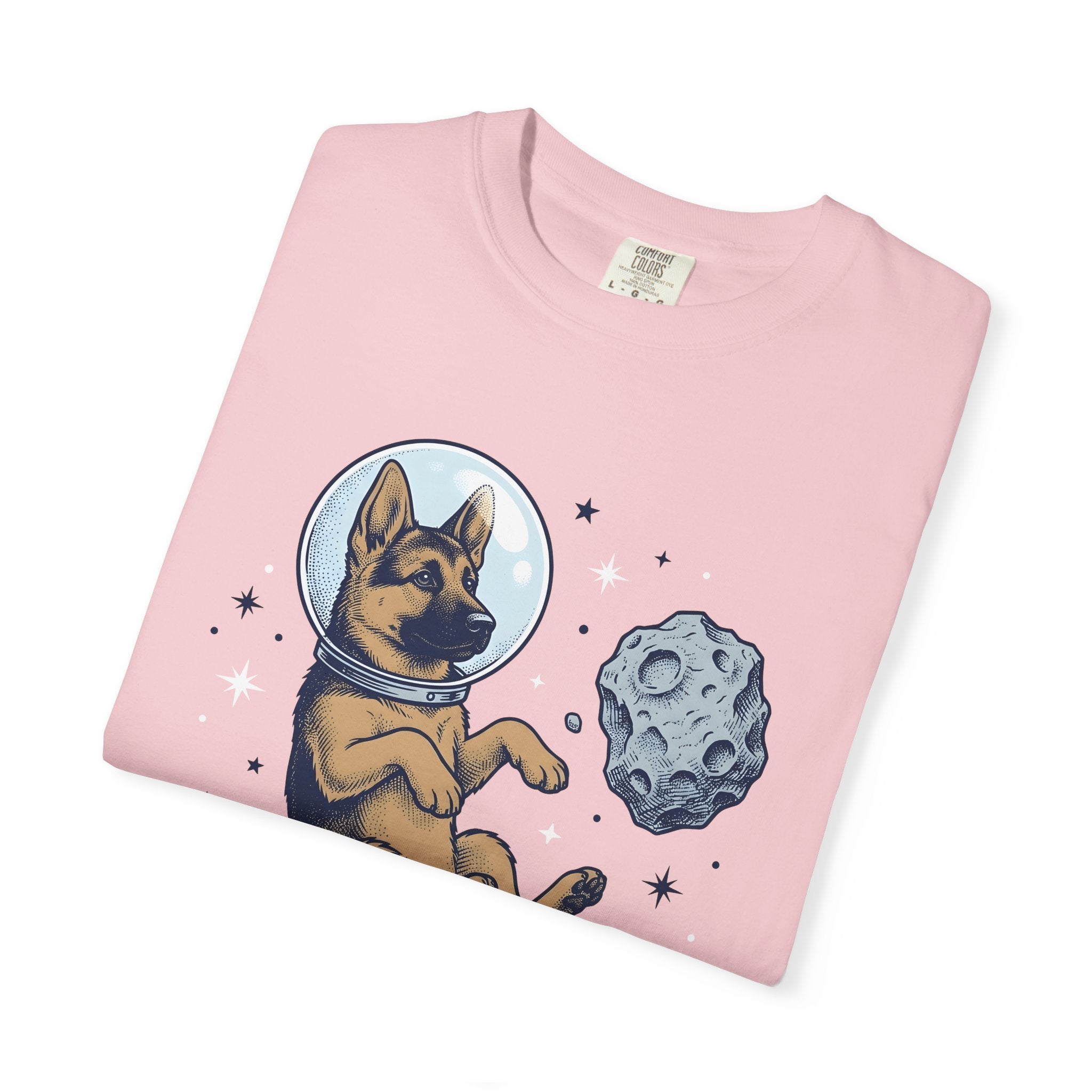 Space Dog Shirt Dog Galaxy Gift Women Retro Tee Astronaut T-Shirt Dog Owner Pup Vintage Tshirt Cosmic Illustration Sketch Meteor Tshirt