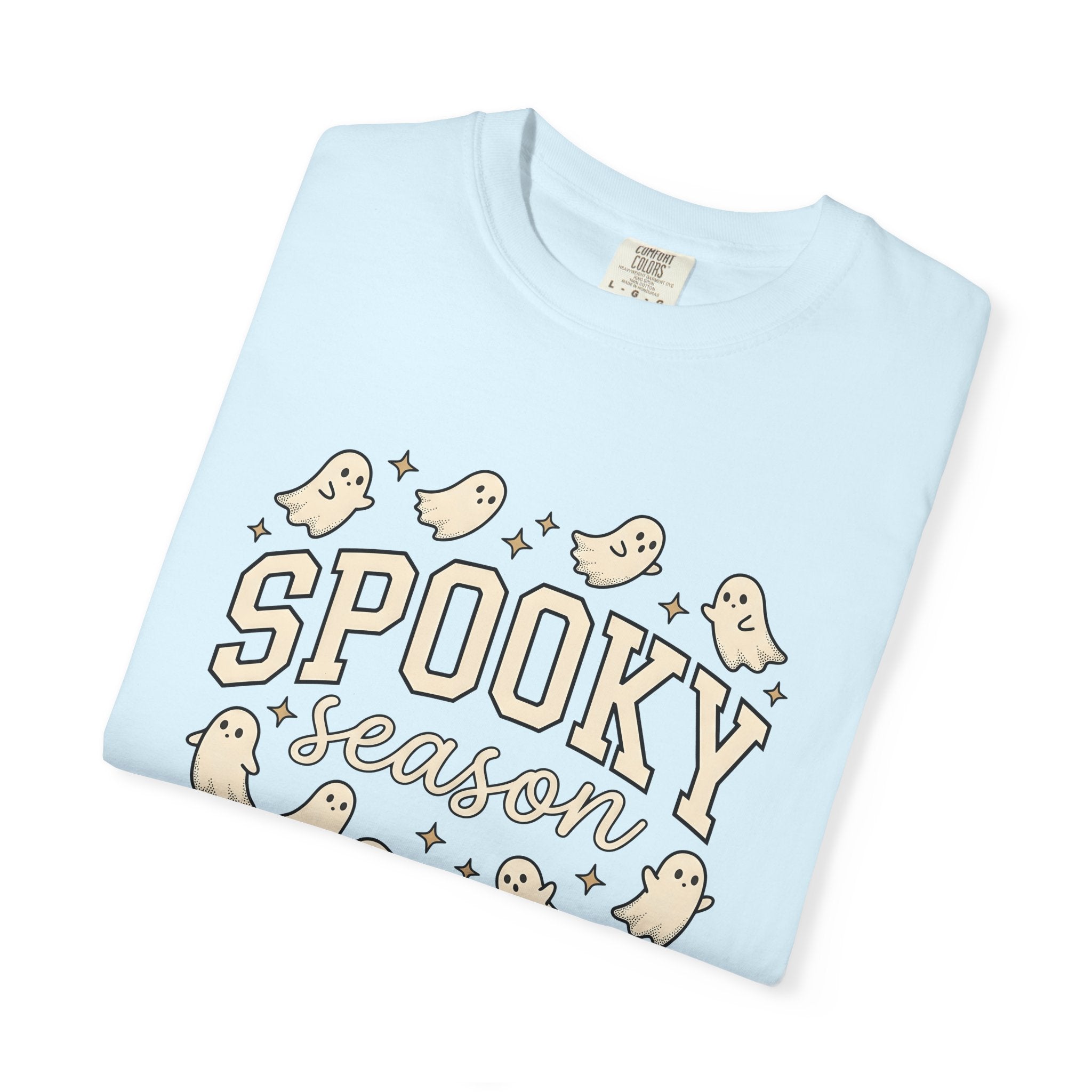 Cartoon Ghosts Shirt Halloween Spooky Gift Women Doodle Tee Specter T-Shirt Horror Fan Boo Tshirt Creepy Graphic Retro Stars Tshirt