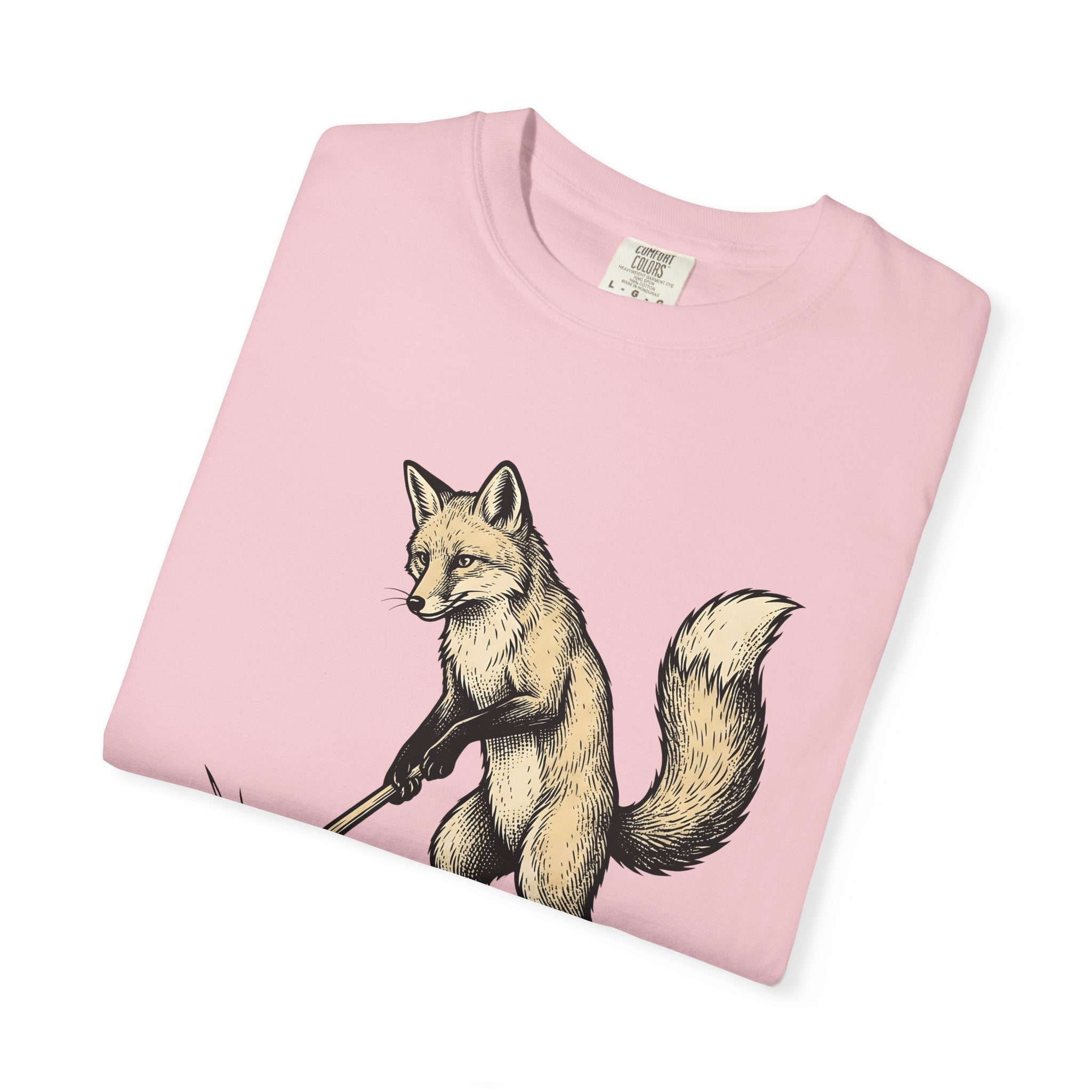 Fox Playing Croquet Shirt Sports Animal Gift Women Hand Drawn Tee Fox T-Shirt Athlete Fan Vixen Graphic Tshirt Vintage Mallet Tshirt