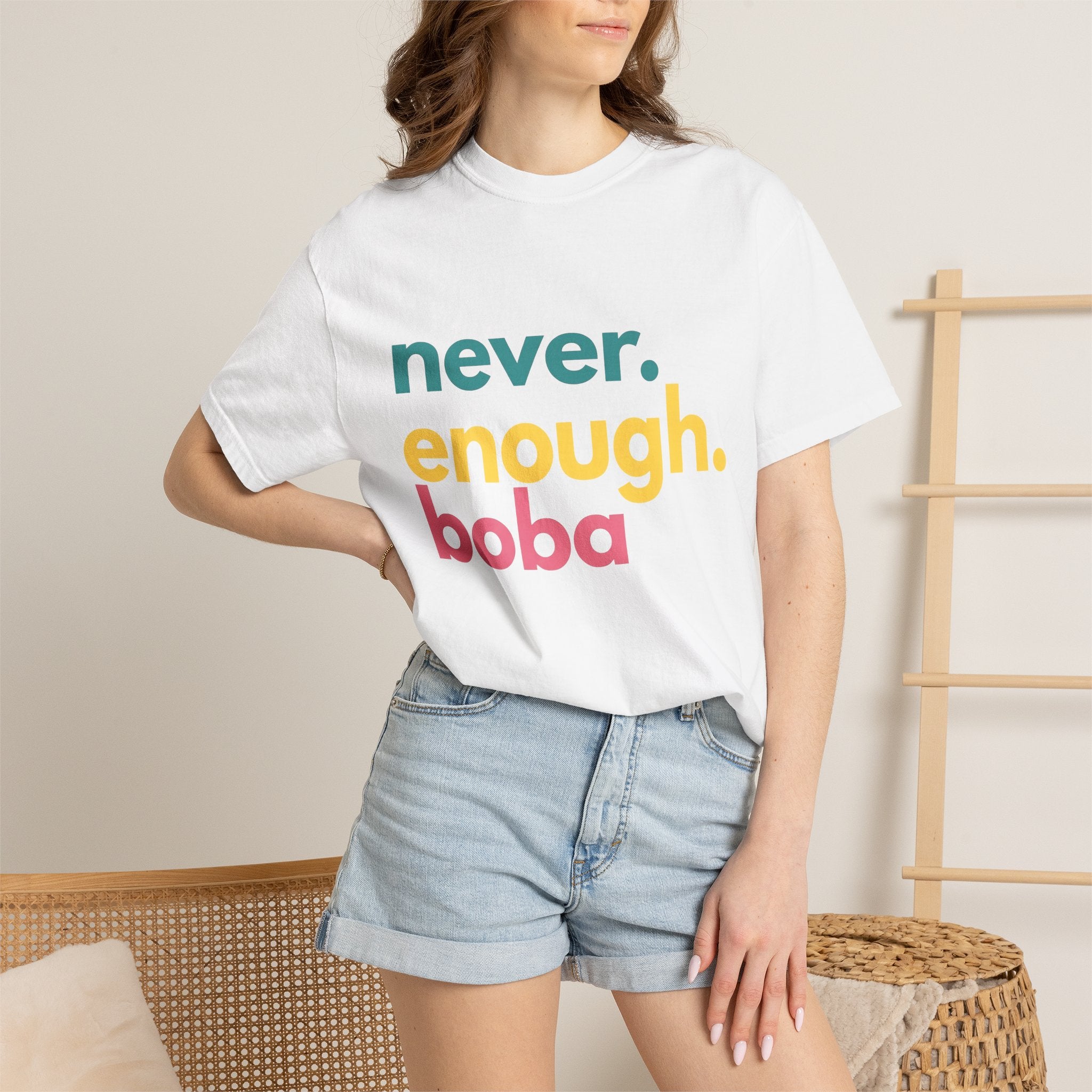 Strong Lettering Shirt Boba Cuisine Gift Women Contemporary Tee Typography T-Shirt Bubble Tea Fan Minimalist Tshirt Food Graphic Simple
