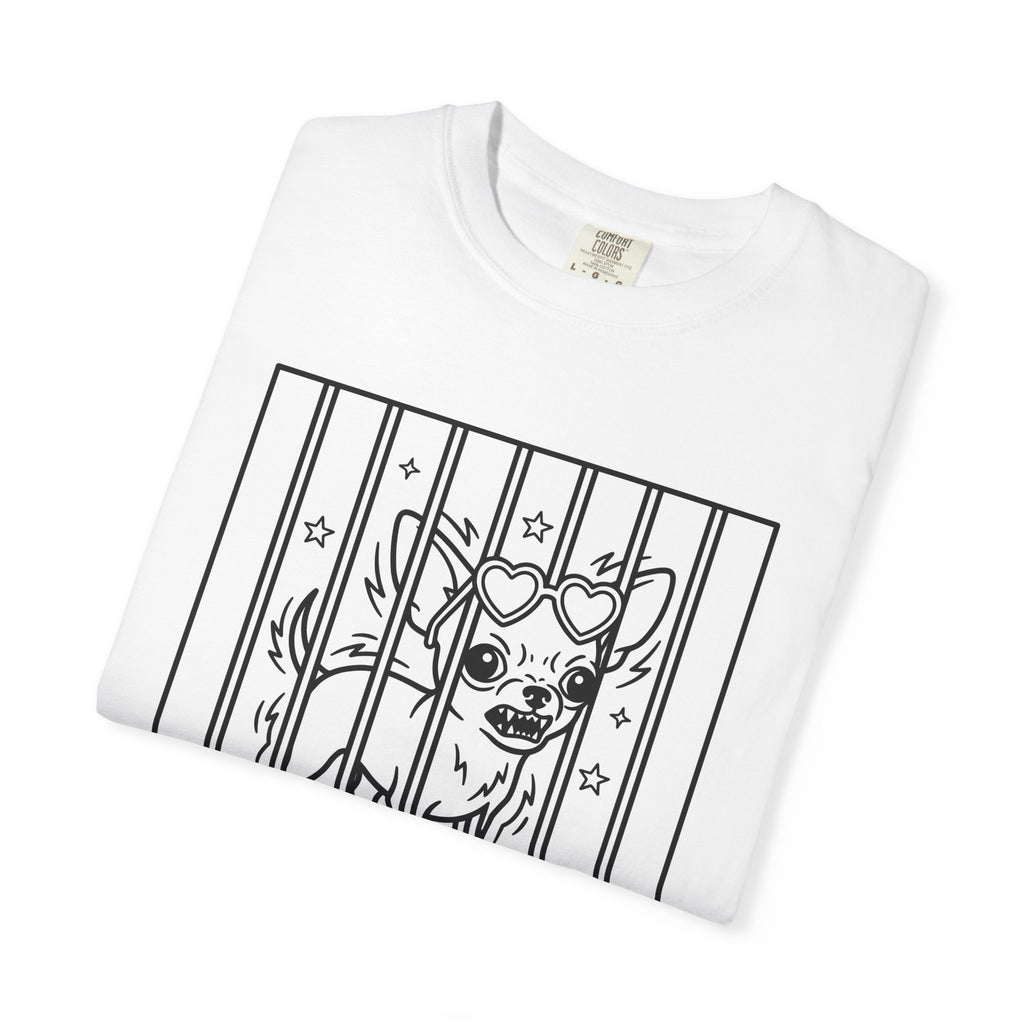Chihuahua Dog Shirt Funny Pet Gift Women Cartoon Tee Puppy T-Shirt Humor Fan Comic Tshirt Animal Graphic Line Art Heart Sunglasses Tshirt
