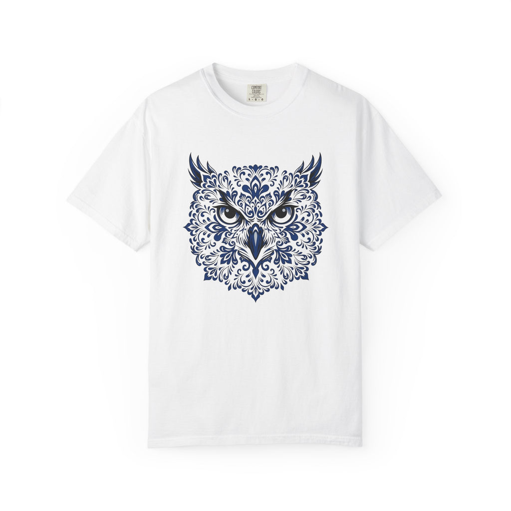 Owl Face Shirt Boho Chic Animal Gift Women Folk Art Tee Owl T-Shirt Bohemian Fan Primitive Tshirt Wildlife Graphic Mandala Floral Pattern