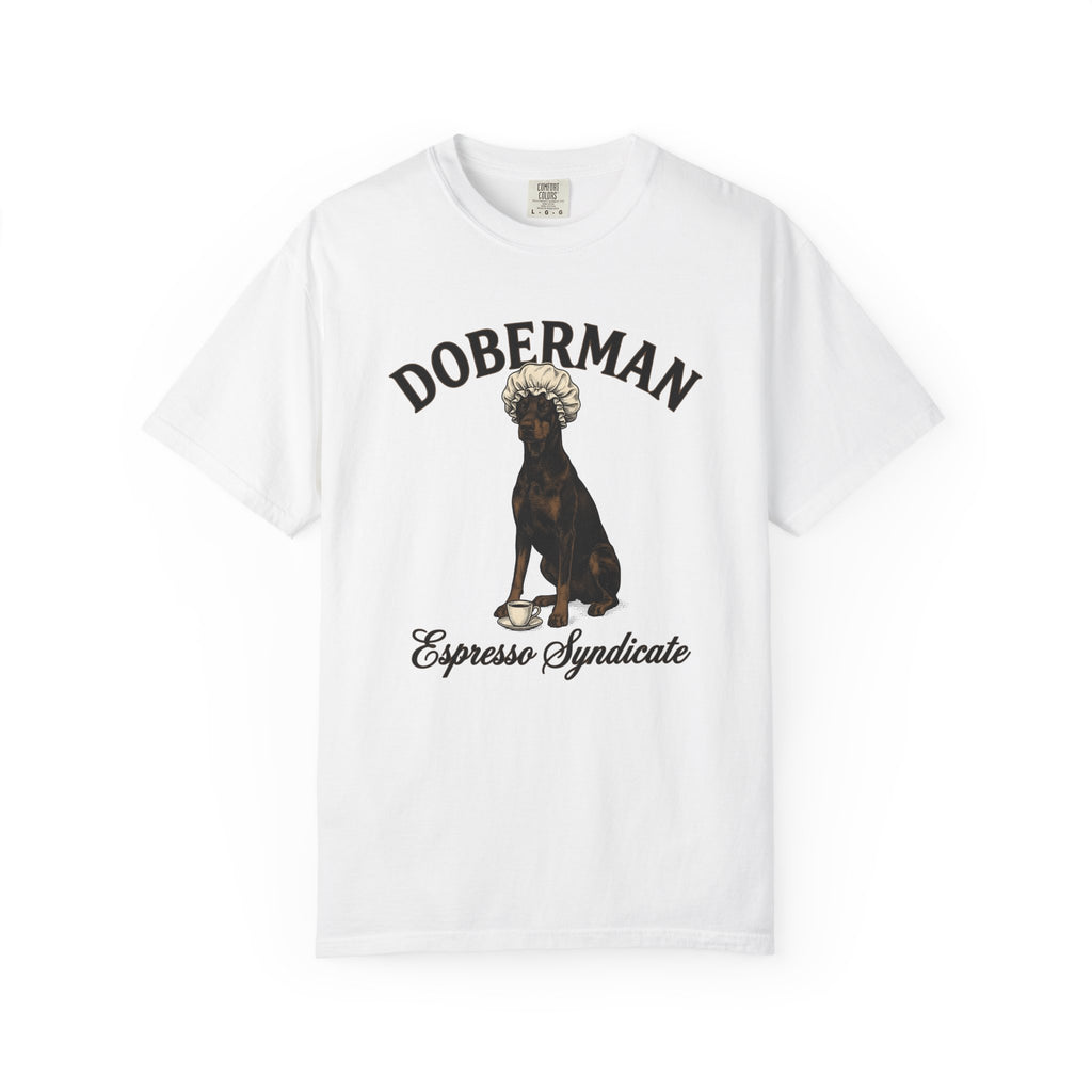 Doberman Hound Shirt Coffee Puppy Gift Women Cartoon Tee Dobermann T-Shirt Coffee Fan Comic Tshirt Puppy Graphic Minimalist Espresso Cup