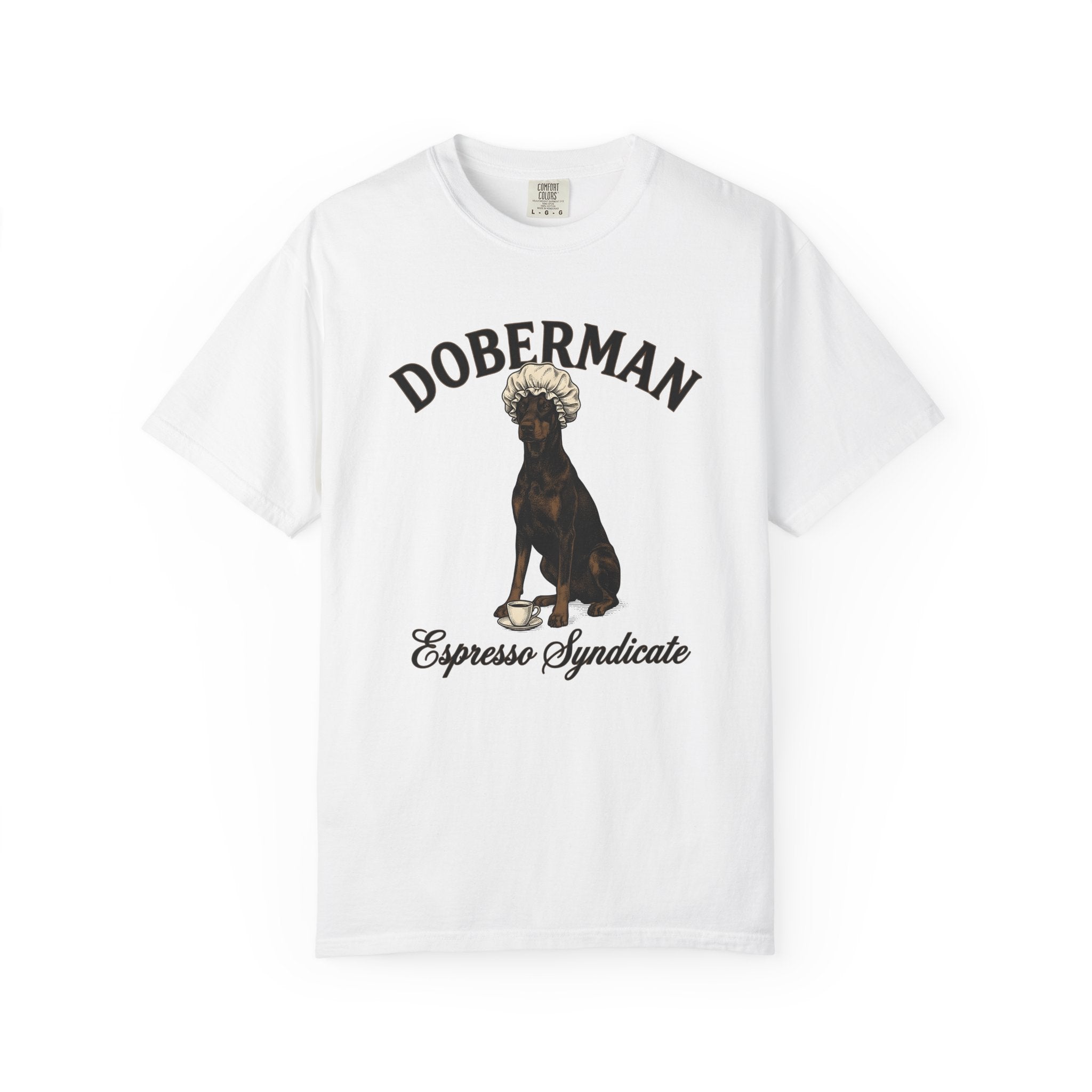 Doberman Hound Shirt Coffee Puppy Gift Women Cartoon Tee Dobermann T-Shirt Coffee Fan Comic Tshirt Puppy Graphic Minimalist Espresso Cup
