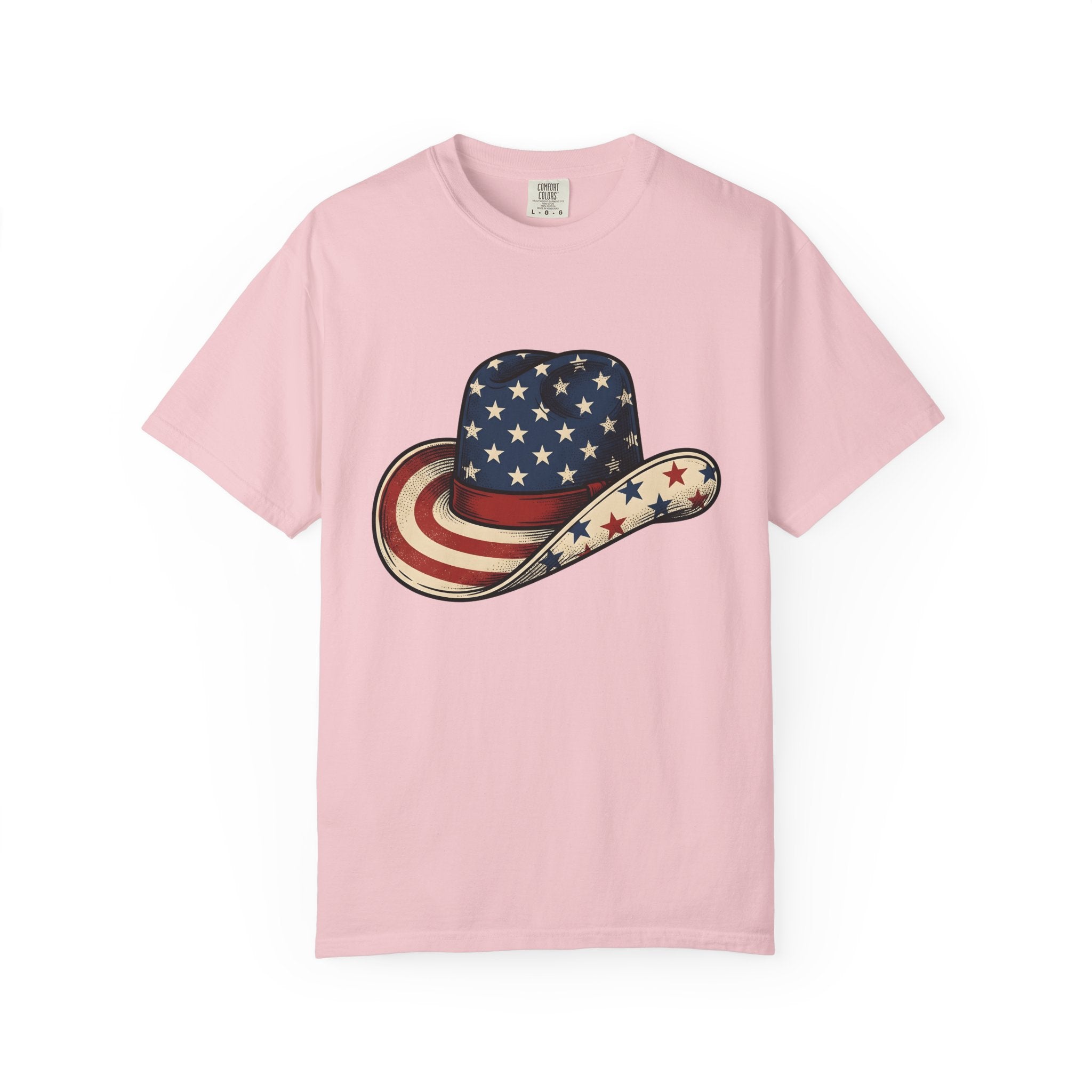 Cowboy Hat Shirt 4th Of July Patriotic Gift Women Vintage Tee Cowboy T-Shirt Independence Fan Western Tshirt American Graphic Retro Stars