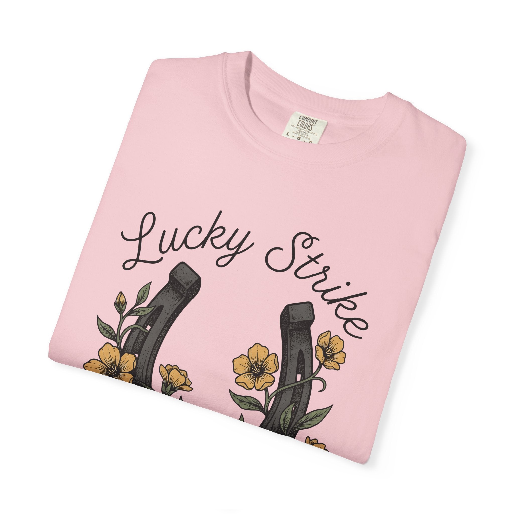 Horseshoe Bloom Shirt Boho Chic Fortune Gift Women Line Art Tee Lucky Clover T-Shirt Bohemian Fan Hand Drawn Tshirt Prosperity Graphic
