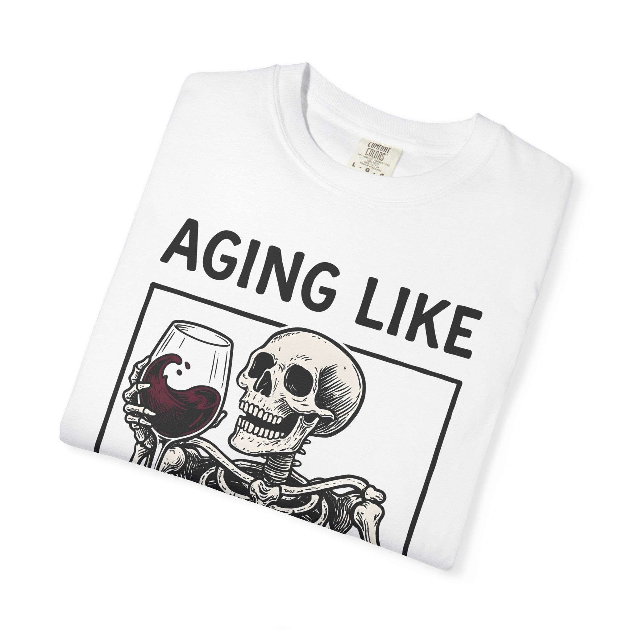 Skeleton Wine Glass Shirt Wine Humor Gift Women Vintage Tee Wine Glass T-Shirt Wine Fan Retro Tshirt Funny Graphic Hand Drawn Wine Tshirt