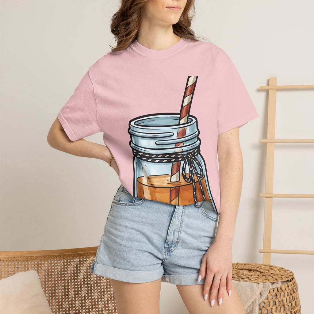 Mason Jar Cup Shirt America Holiday Gift Women Line Art Tee Mason Jar T-Shirt Patriot Fan Hand Drawn Tshirt Holiday Graphic Distressed
