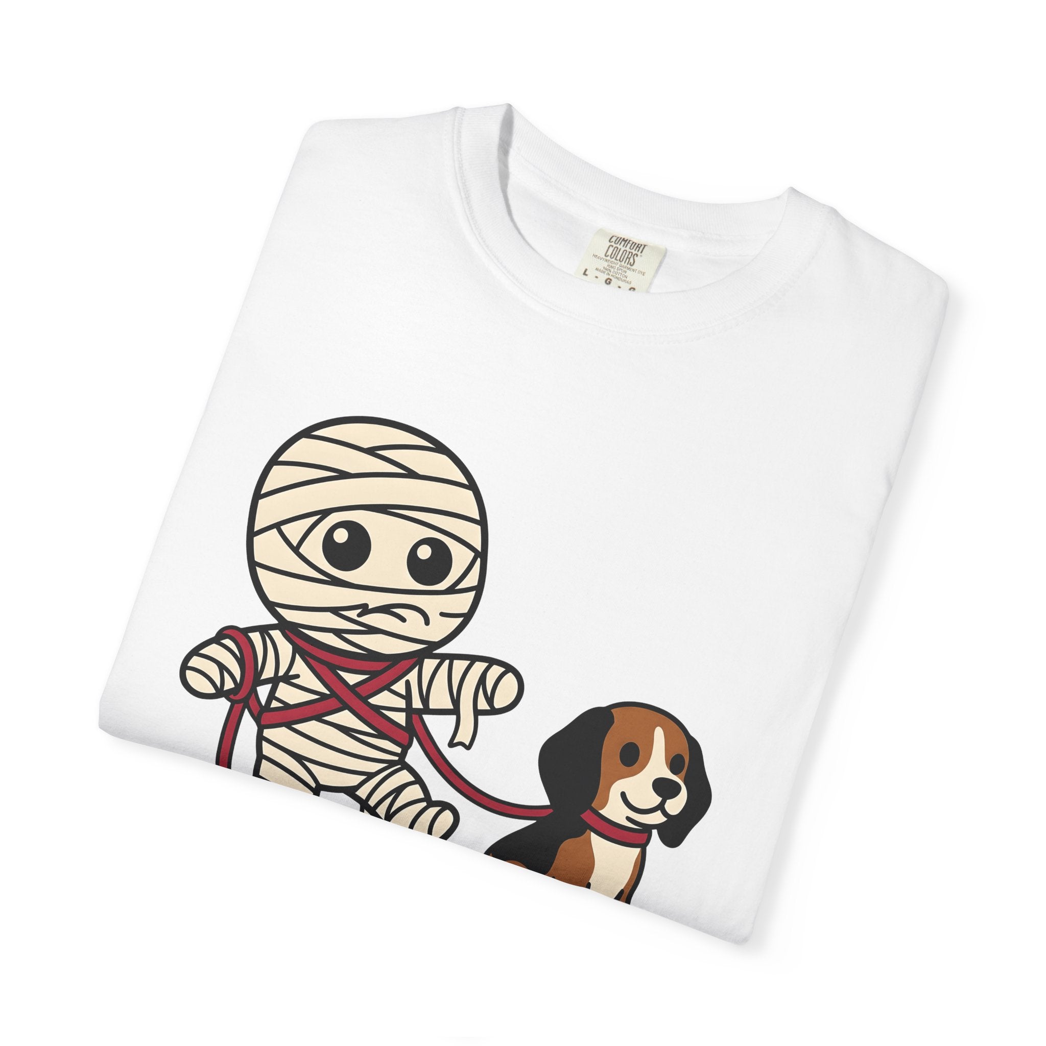 Wrapped Dog Shirt Dog Spooky Gift Women Adorable Tee Puppy T-Shirt Dog Fan Canine Tshirt Horror Graphic Comic Dog Lead Tshirt