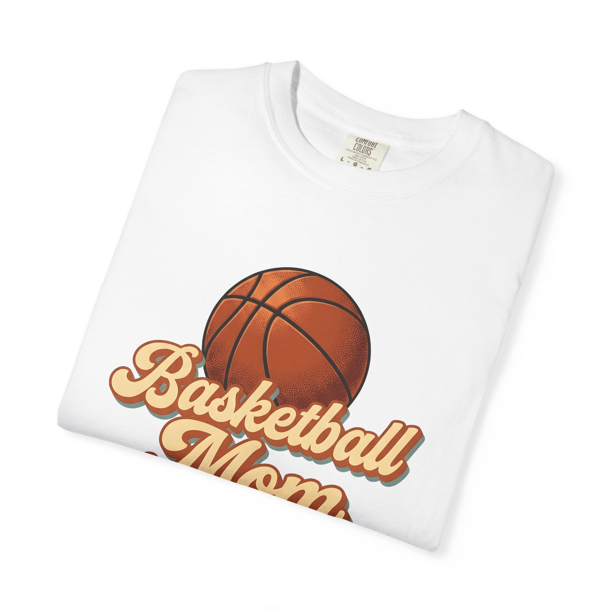 Basketball Shirt Basketball Mom Athletics Gift Women Vintage Tee Hoops T-Shirt Sports Fan Retro Tshirt Sports Graphic Hand Drawn Lettering