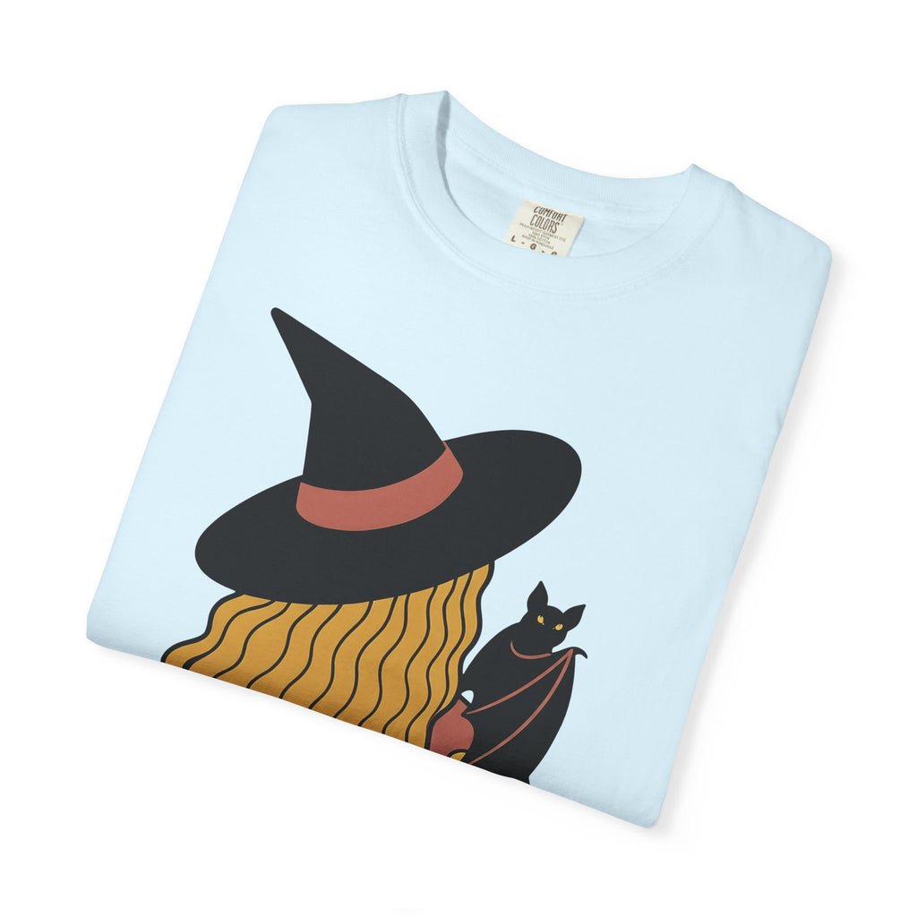 Witch Bat Shirt Halloween Spell Gift Women Animated Tee Vampire Bat T-Shirt Horror Fan Cartoon Tshirt Magic Graphic Basic Clouds Tshirt