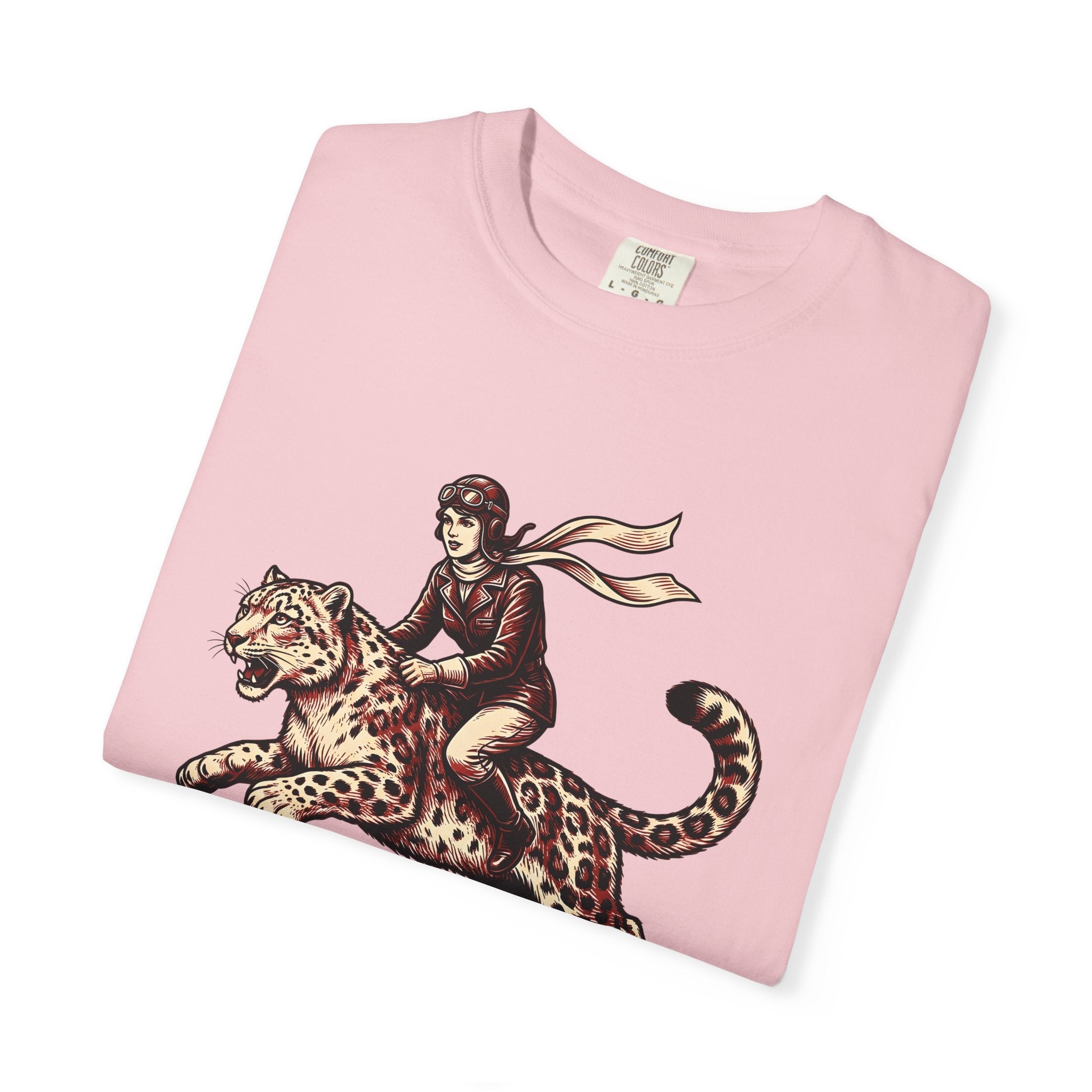 Flyer Sitting Leopard Shirt Cat Journey Gift Women Classic Tee Leopard T-Shirt Cat Fan Vintage Tshirt Travel Graphic Line Art Bandana Tshirt