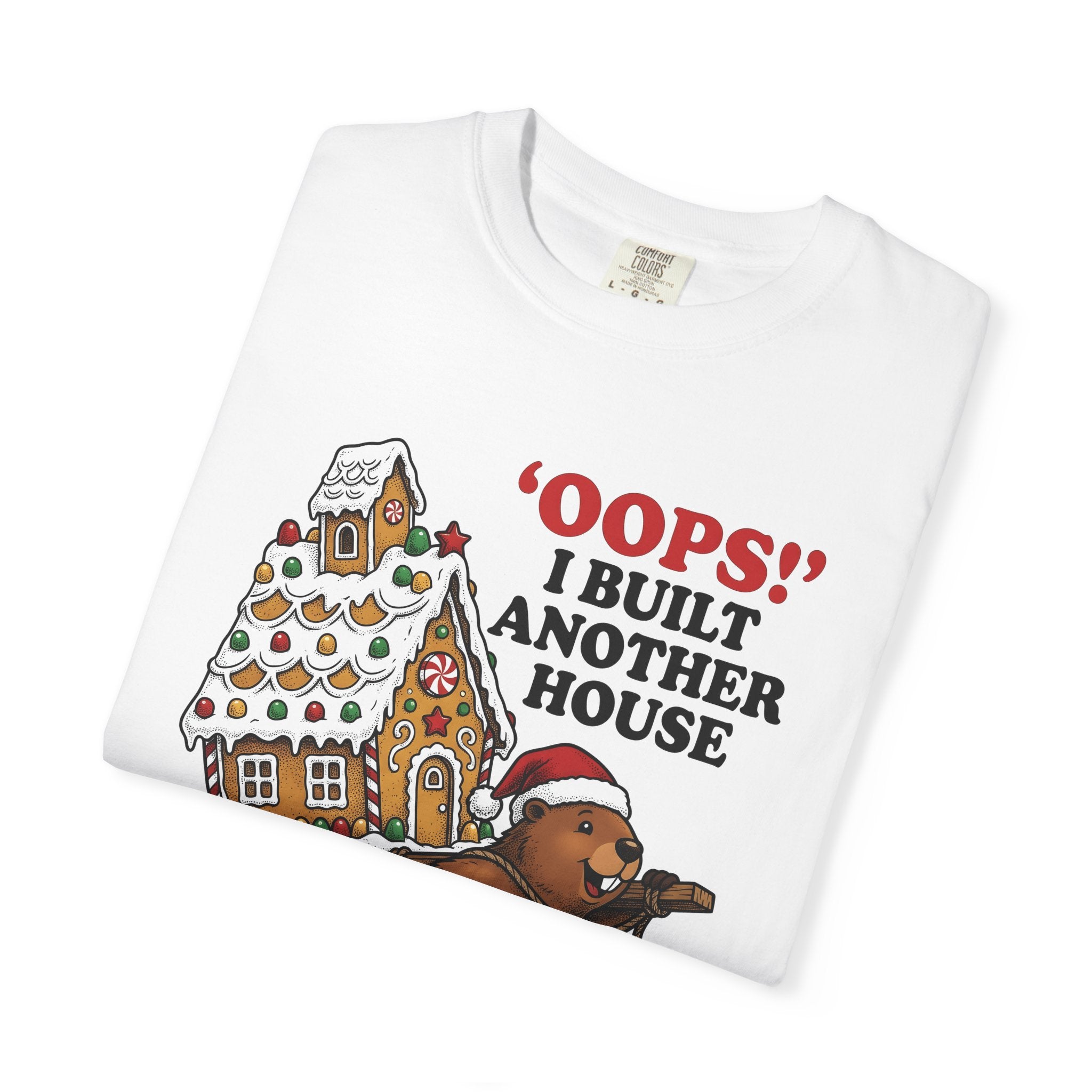 Beaver Gingerbread Cabin Shirt Christmas Pets Gift Women Animated Tee Gingerbread House T-Shirt Xmas Fan Cartoon Tshirt Animal Graphic