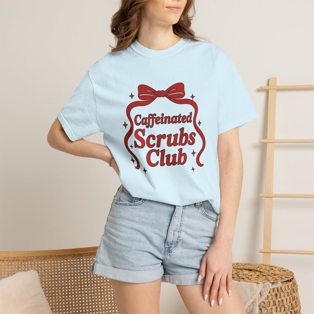 Bow Graphic Shirt Nurses Coffee Gift Women Bold Tee Bow T-Shirt Nurse Enthusiast Graphic Tshirt Caffeine Graphic Retro Stars Tshirt