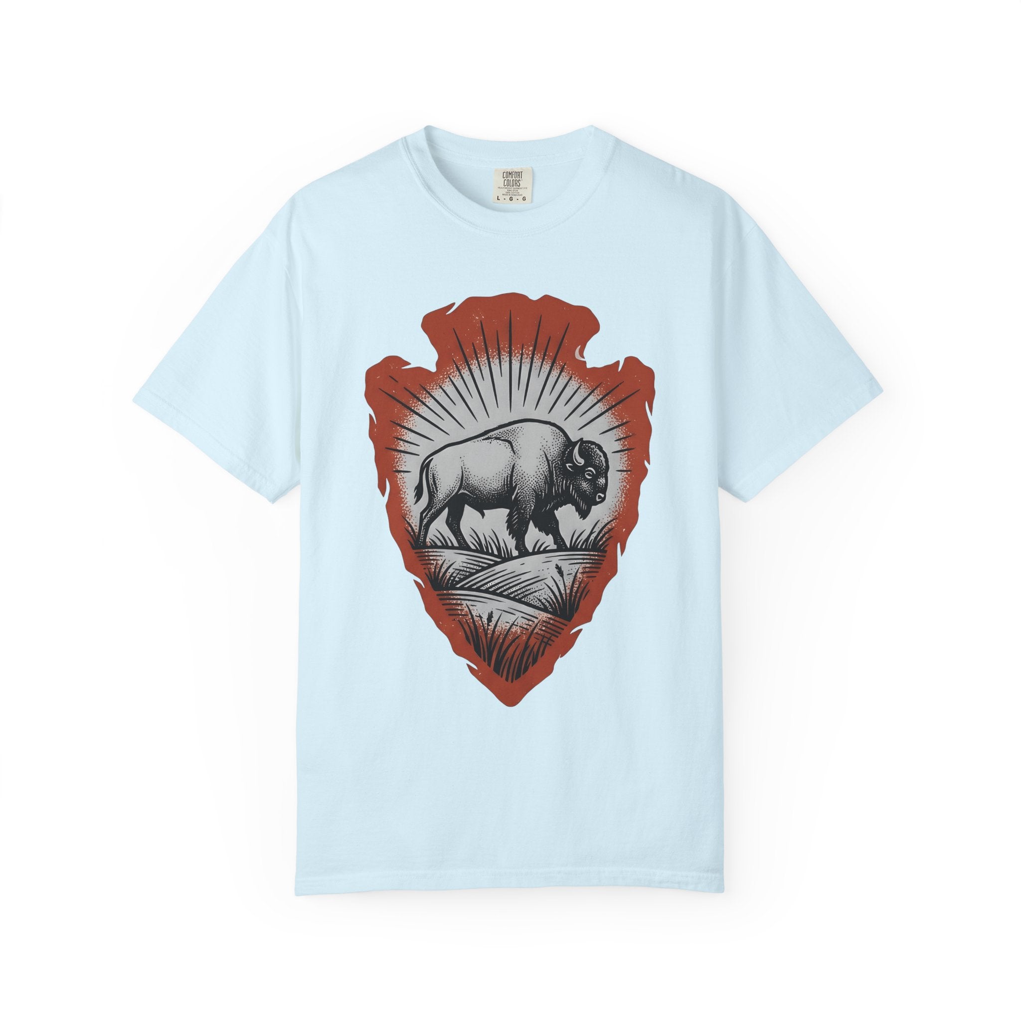 Buffalo Design Shirt Animal Wilderness Gift Women Retro Tee Bison T-Shirt Wildlife Fan Bison Graphic Tshirt Sketch Spearhead Tshirt