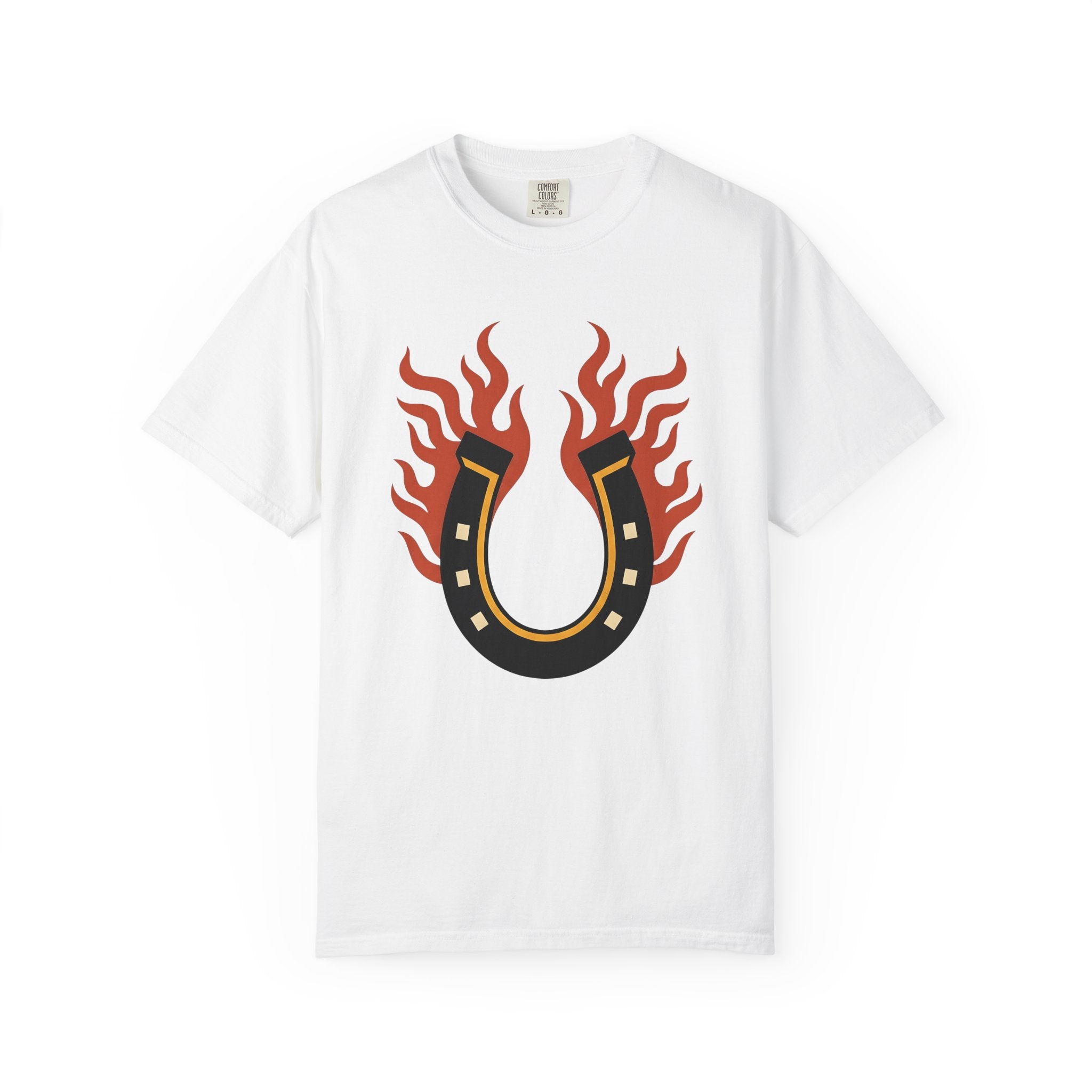 Fiery Horseshoe Shirt St. Valentine's Day Fortune Gift Women Minimalist Graphic Tee Horseshoe T-Shirt Valentine Fan Simple Tshirt Prosperity