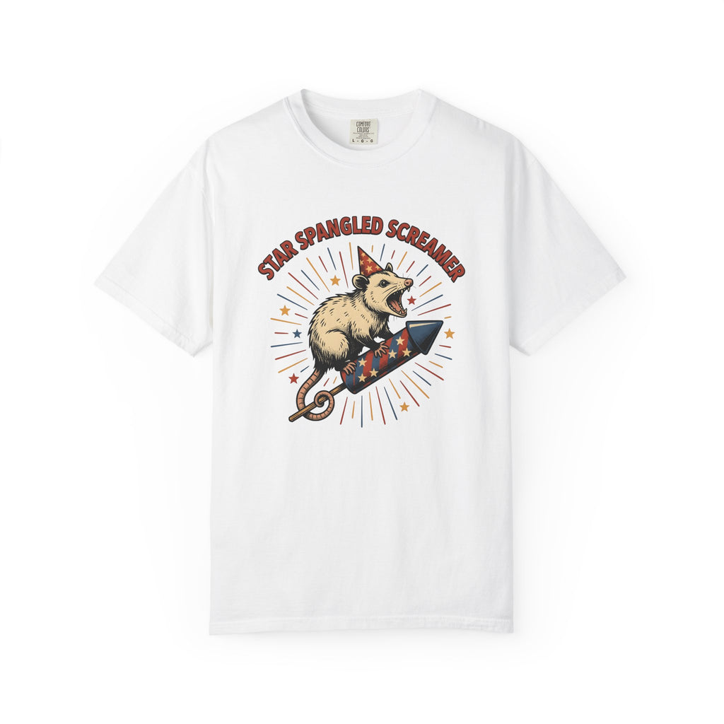 Possum Rocket Shirt 4th Of July Animal Gift Women Vintage Tee Opossum T-Shirt Patriot Fan Vintage Tshirt Creature Graphic Retro Party Hat