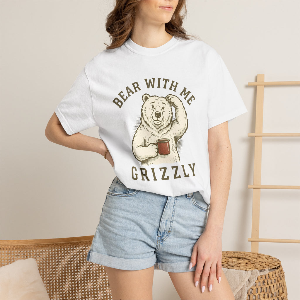 Bear Latte Shirt Funny Wildlife Gift Women Retro Tee Coffee T-Shirt Humor Fan Vintage Tshirt Animal Graphic Sketch Cup Tshirt