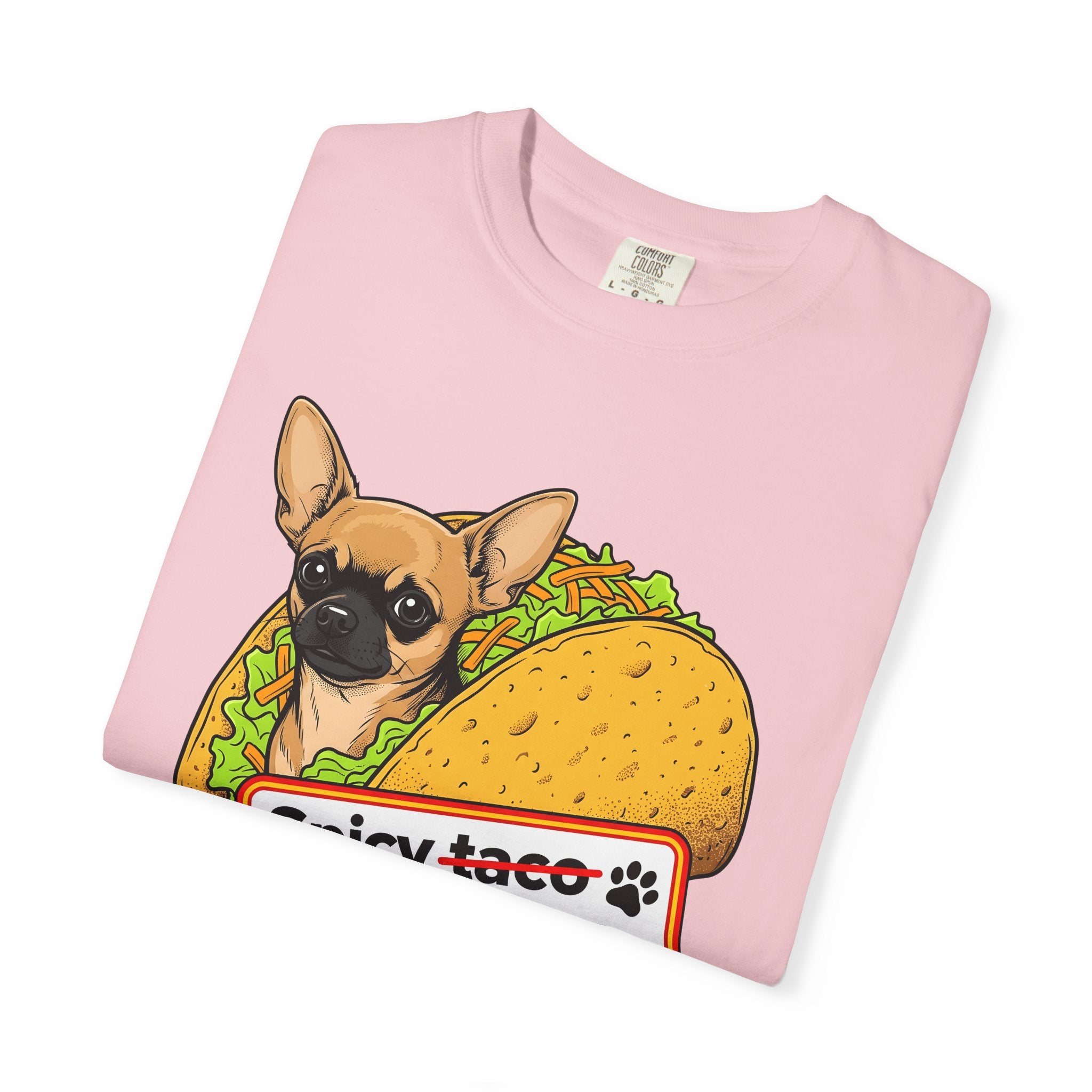 Chihuahua Taco Shirt Dog Treats Gift Women Animated Tee Taco T-Shirt Dog Fan Cartoon Tshirt Snack Graphic Bright Cheese Slice Tshirt