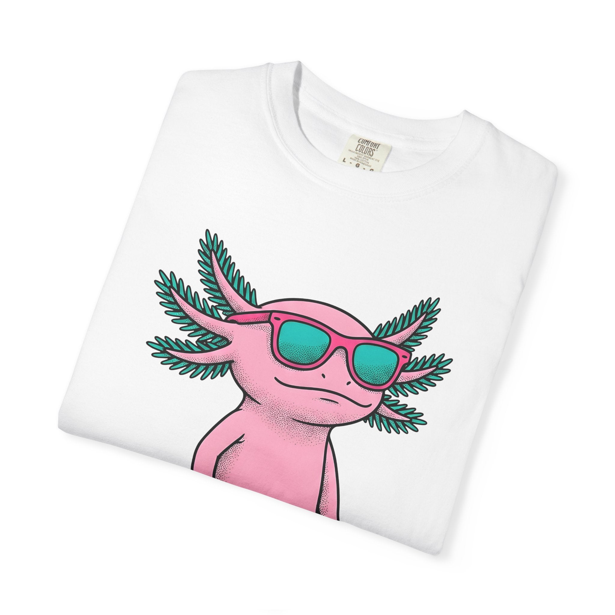 Axolotl Glasses Shirt Animals Satire Gift Women Animated Tee Axolotl Specs T-Shirt Animal Fan Cartoon Tshirt Parody Graphic Old School