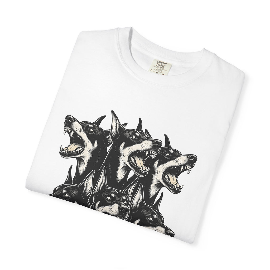 Doberman Puppy Shirt Dog Goth Gift Women Old School Tee Dobermann T-Shirt Dog Fan Vintage Tshirt Dark Graphic Retro Teeth Tshirt