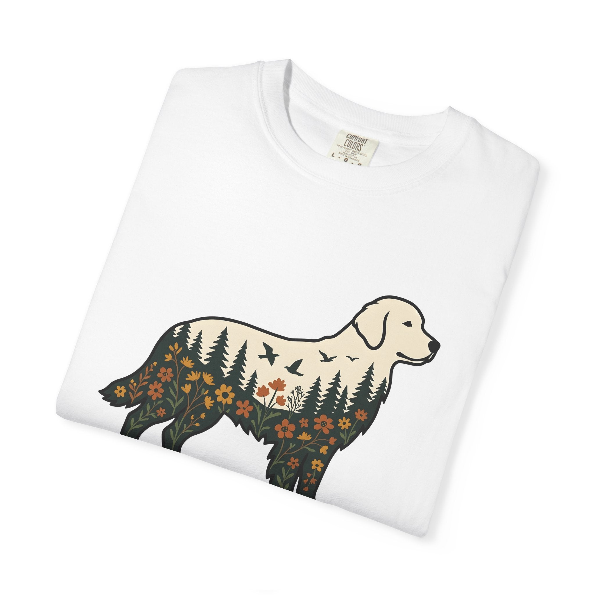 Canine Forest Shirt Cottagecore Critter Gift Women Nature Sketch Tee Dog T-Shirt Cottagecore Fan Illustrative Tshirt Animal Graphic Hand