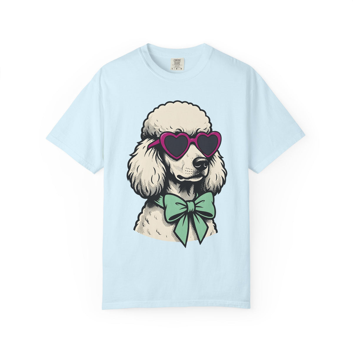 Poodle Dog Shirt Dog Fashion Gift Women Cartoon Tee Poodle T-Shirt Dog Fan Cartoony Tshirt Style Graphic Retro Heart Sunglasses Tshirt