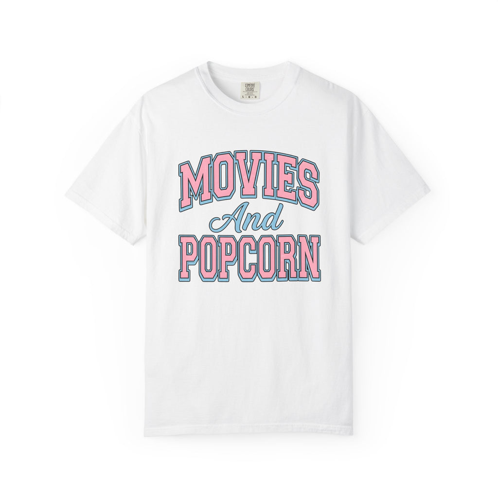 Film Night Shirt Movie Snack Gift Women Collegiate Tee Movie Night T-Shirt Cinema Fan Retro Tshirt Munchies Graphic Throwback Soft Colors