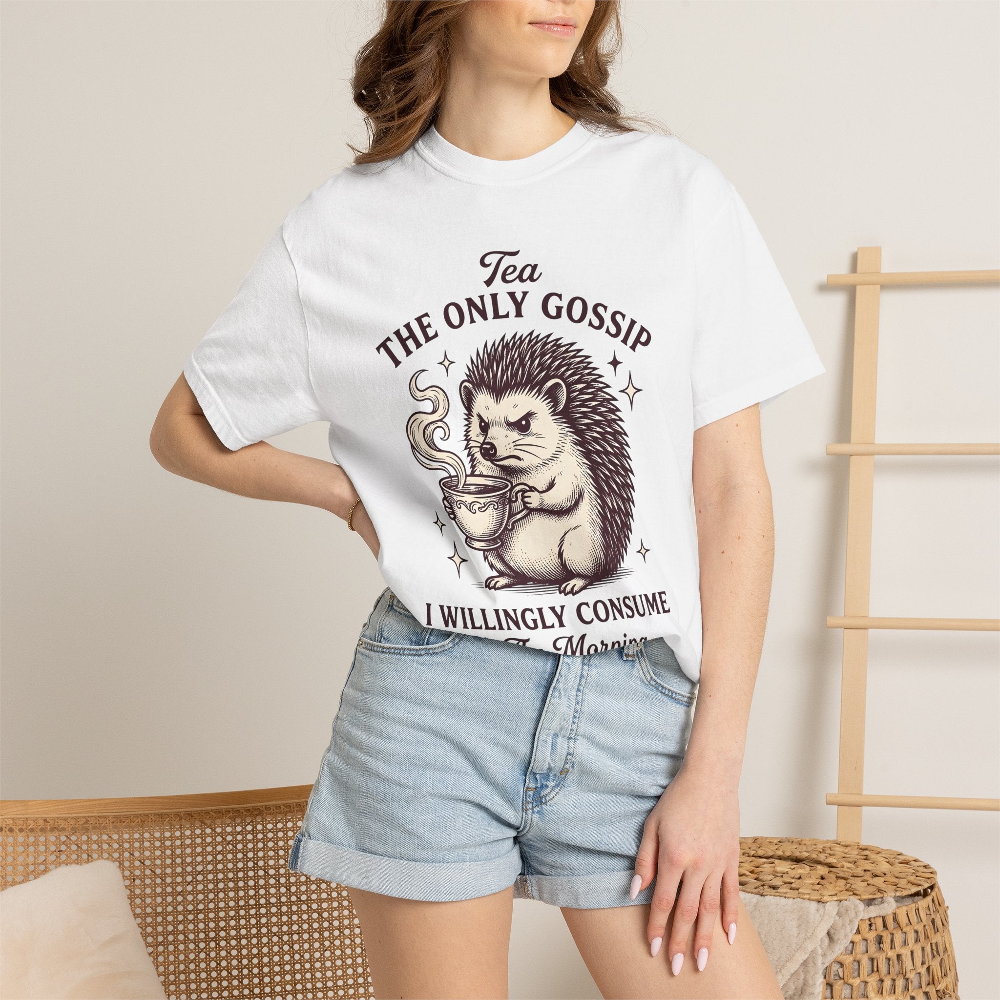 Hedgehog Cup Shirt Cute Wildlife Gift Women Sketch Tee Mug T-Shirt Adorable Fan Drawing Graphic Retro Sparkles Tshirt