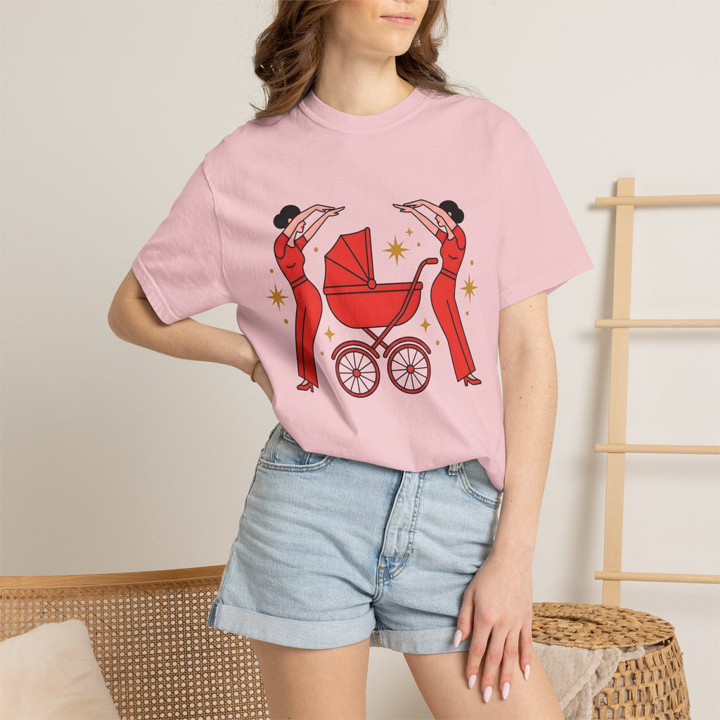 Woman Baby Carriage Shirt Moms Household Gift Women Simple Tee Stroller T-Shirt Mother Enthusiast Minimalist Tshirt Domestic Graphic Vintage