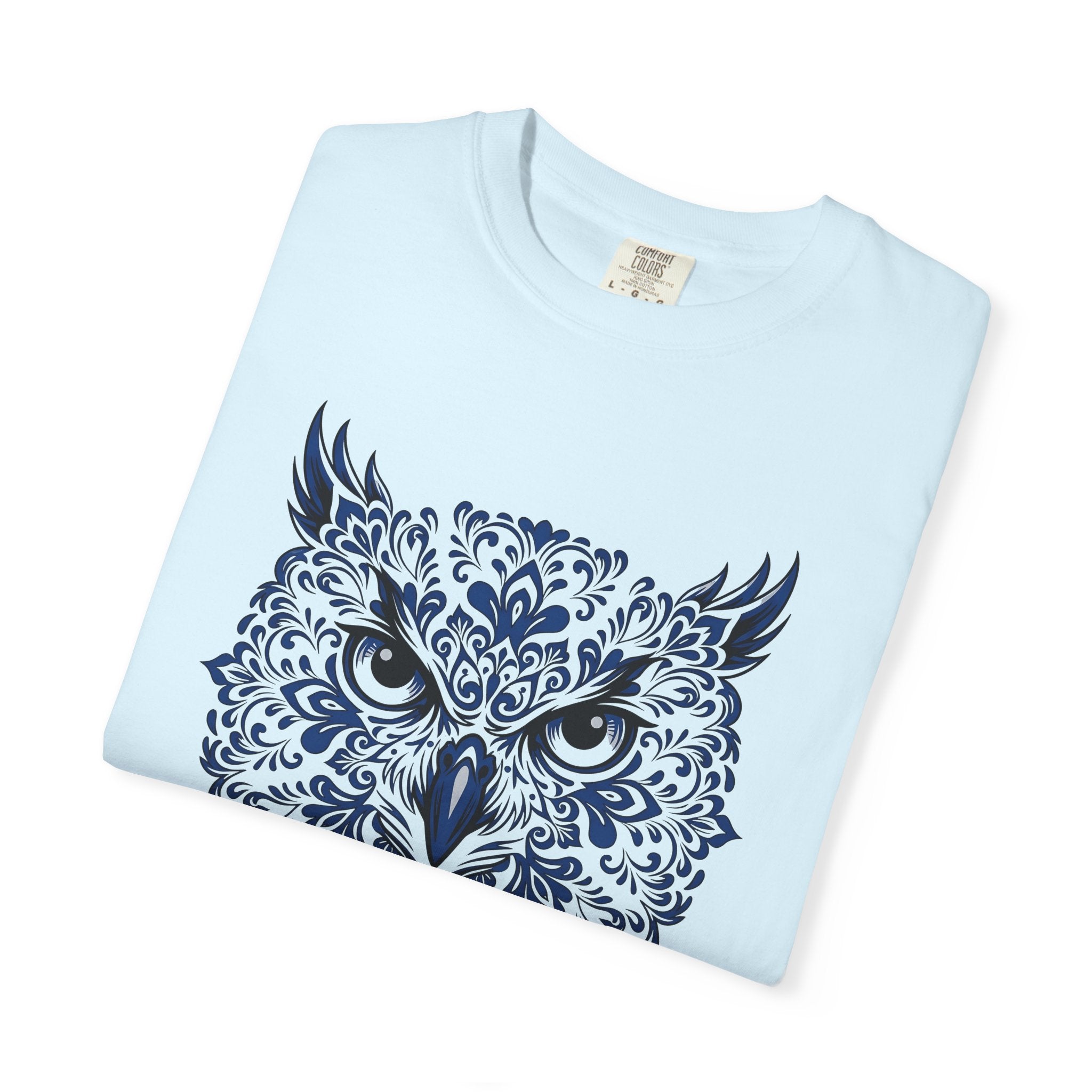 Owl Face Shirt Boho Chic Animal Gift Women Folk Art Tee Owl T-Shirt Bohemian Fan Primitive Tshirt Wildlife Graphic Mandala Floral Pattern
