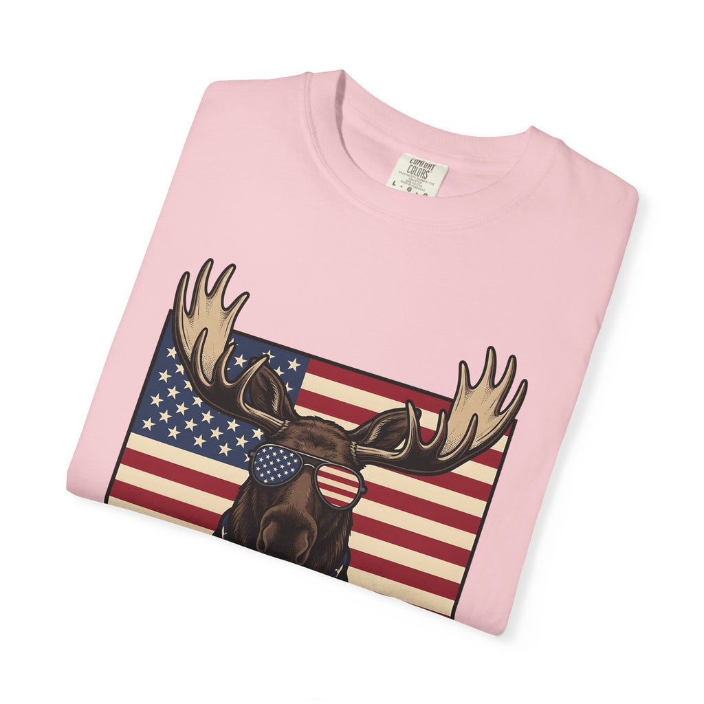 Elk Patriotic Shirt America Wildlife Gift Women Retro Tee Wapiti T-Shirt Patriot Fan Vintage Tshirt Fauna Graphic Sketch Shades Tshirt